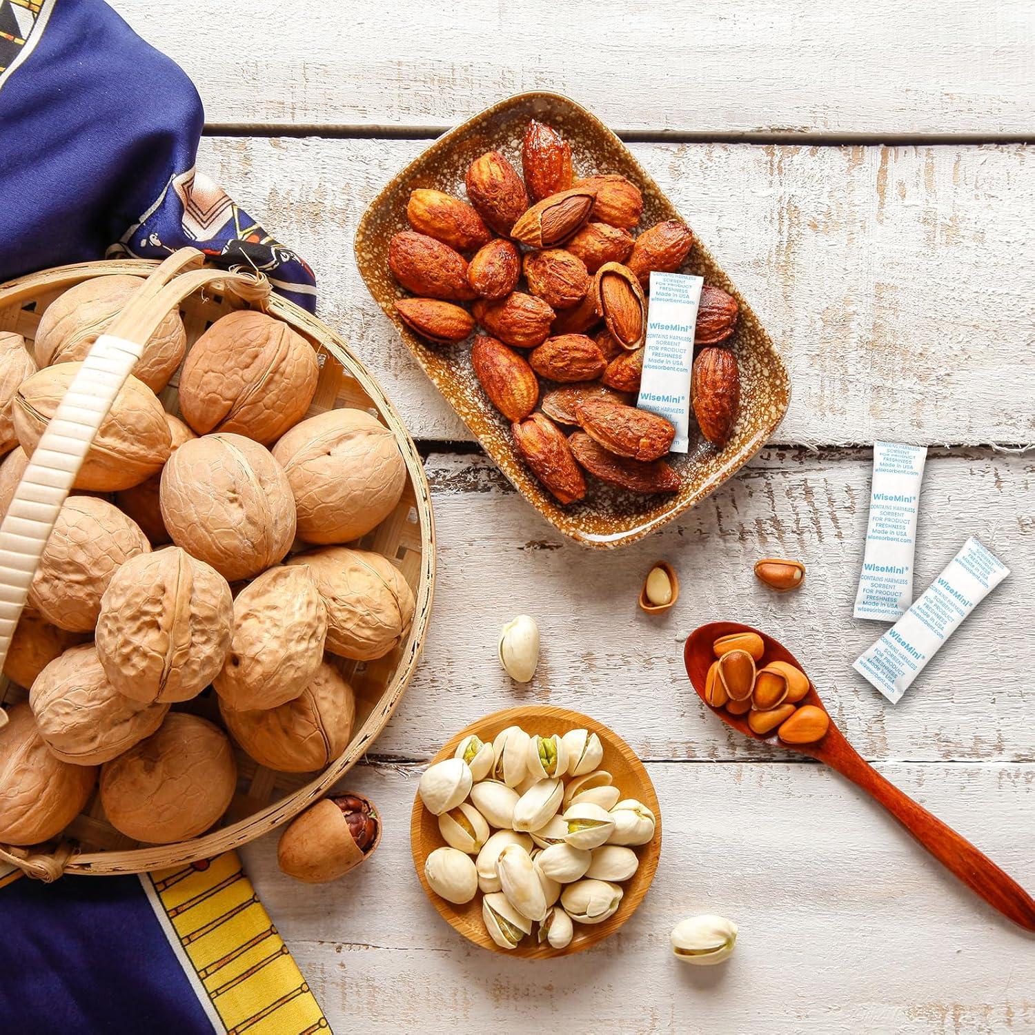 100 Paquetes de Gel de Sílice 5g Wisesorbent para Alimentos