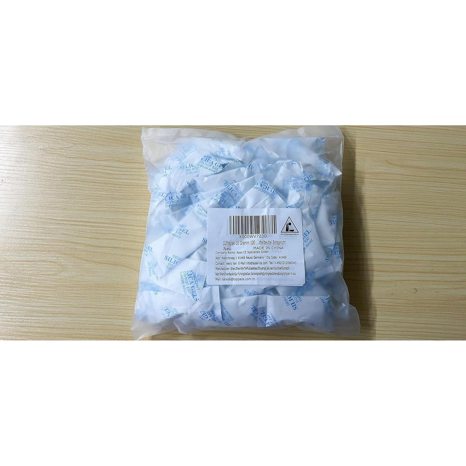 Paquetes de Gel de Sílice Deshidratante O2frepak 10g - 100 Unidades