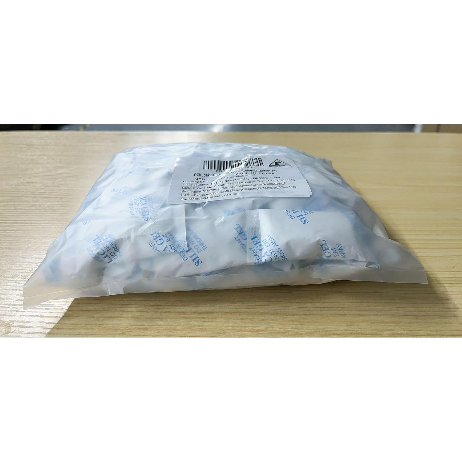 Paquetes de Gel de Sílice Deshidratante O2frepak 10g - 100 Unidades