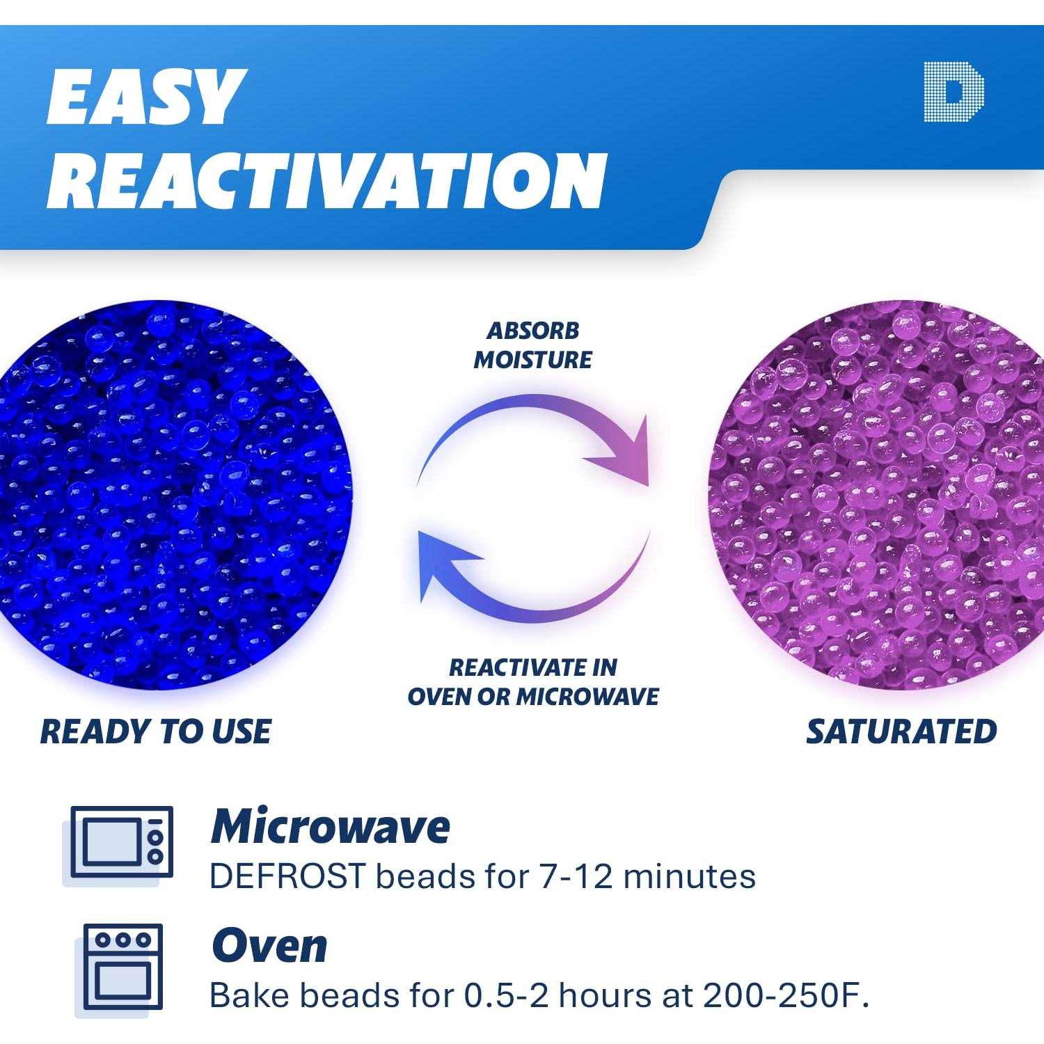 Gel de Sílice Indicador Azul 0.91 kg - Perlas 3-5 mm Reutilizables