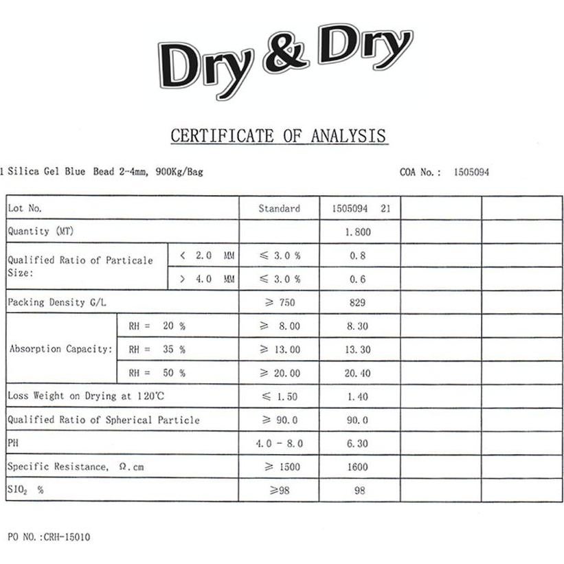 Gel de Sílice Indicador Azul 0.91 kg - Perlas 3-5 mm Reutilizables