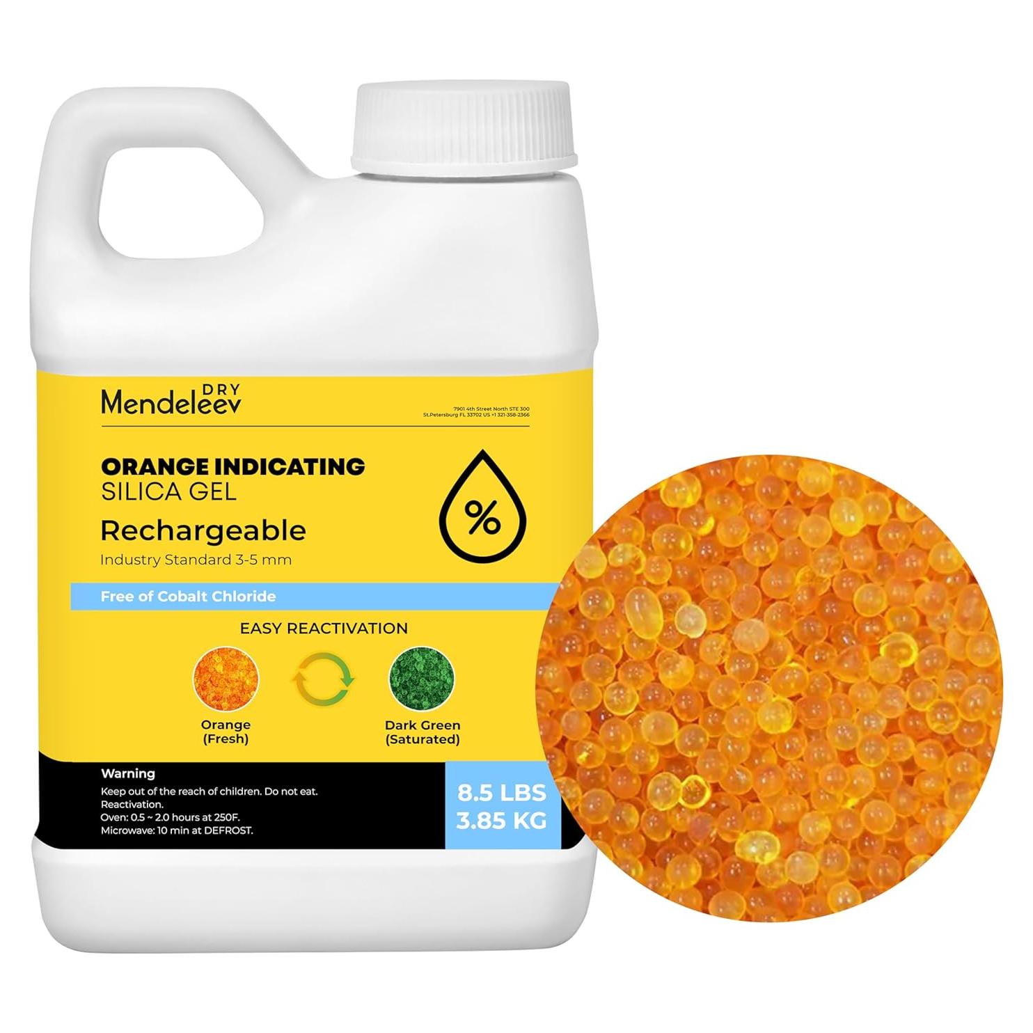 Perlas de Silicona Naranja 3-5 mm Mendeleev 3.86 kg Deshidratante