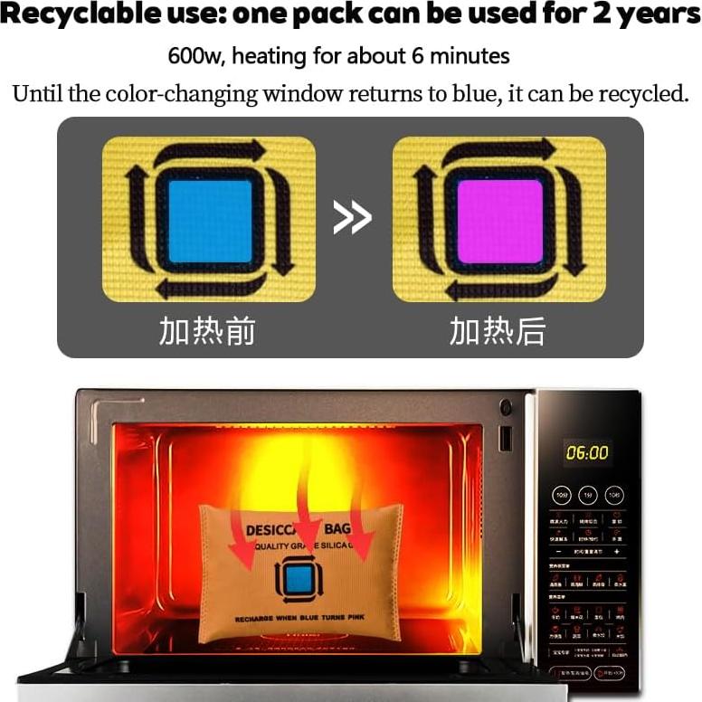 Paquete Deshidratante de Gel de Silica IIYL 200g Reutilizable