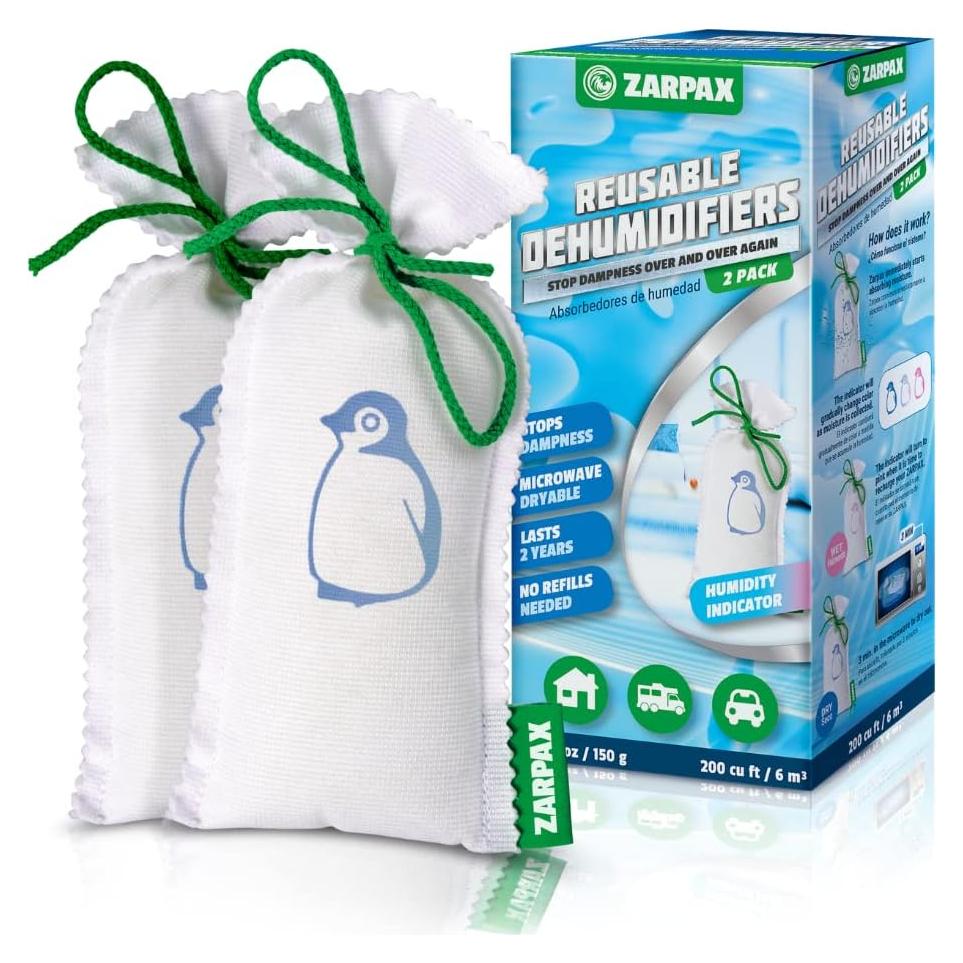 Deshumidificador Reutilizable ZARPAX 155g - Juego de 2 Bolsas