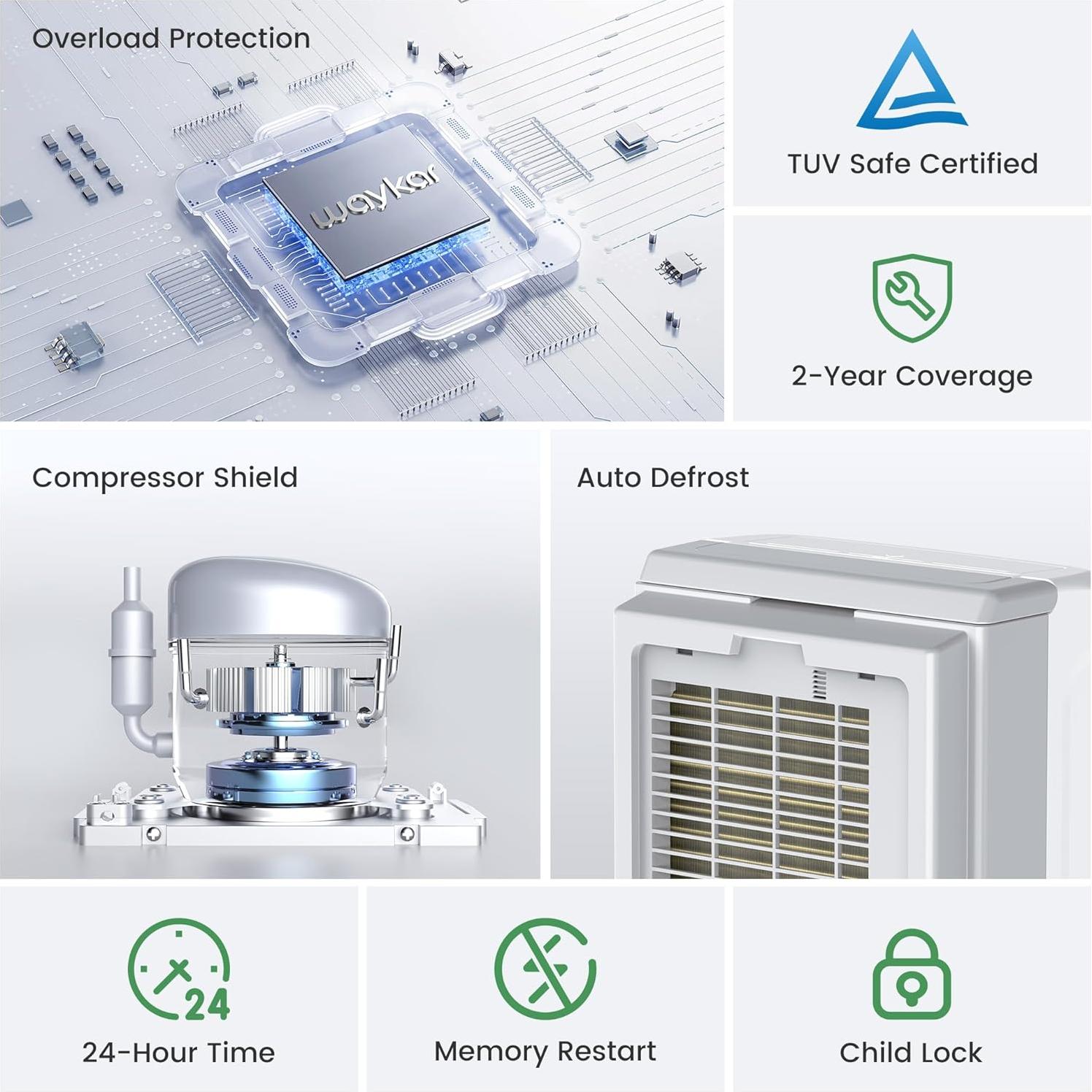 Deshumidificador Waykar 2025 34 Pints 2000 m² Energy Star