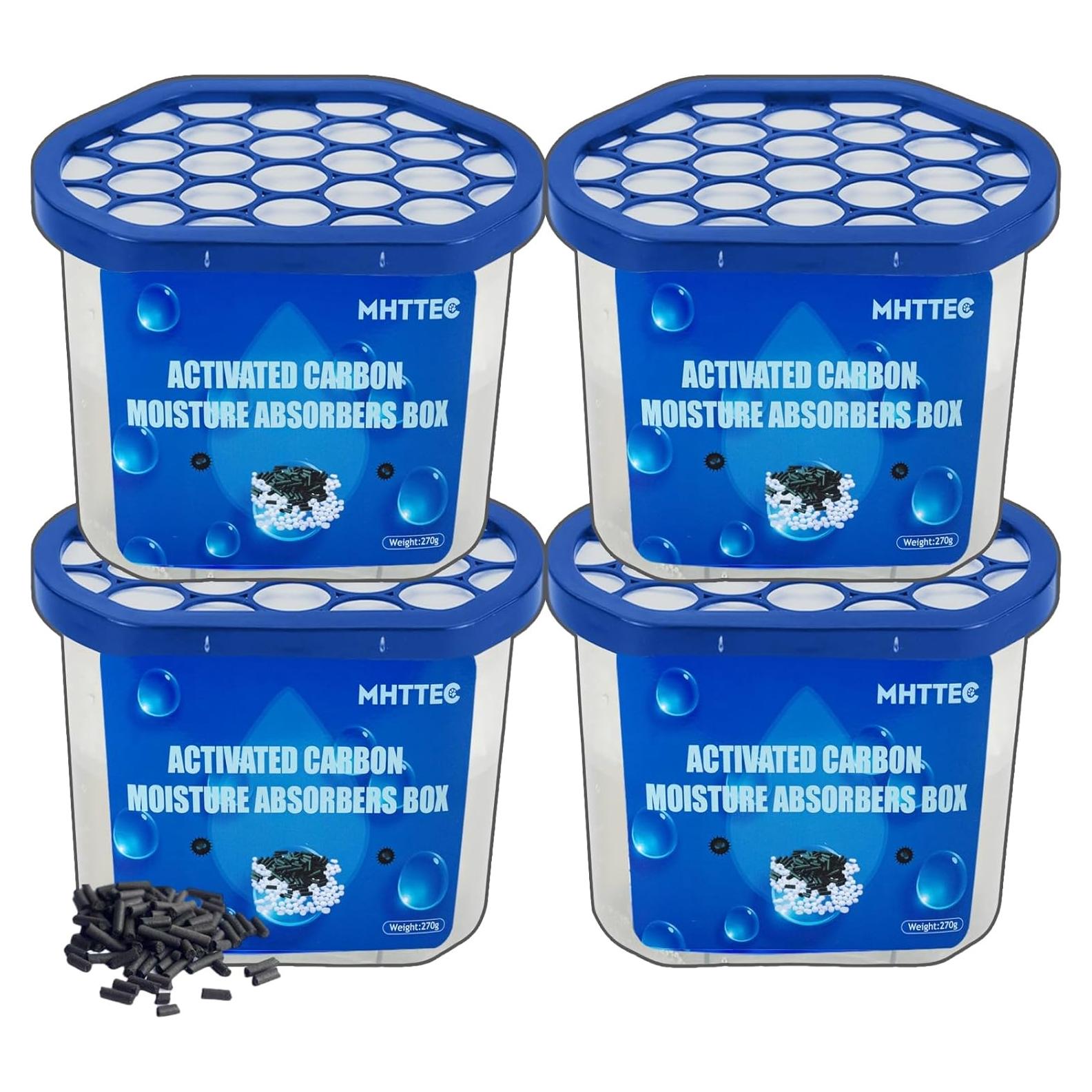 Cajas Absorbentes de Humedad MHTTEC 4 Piezas 1kg Deshumidificadores