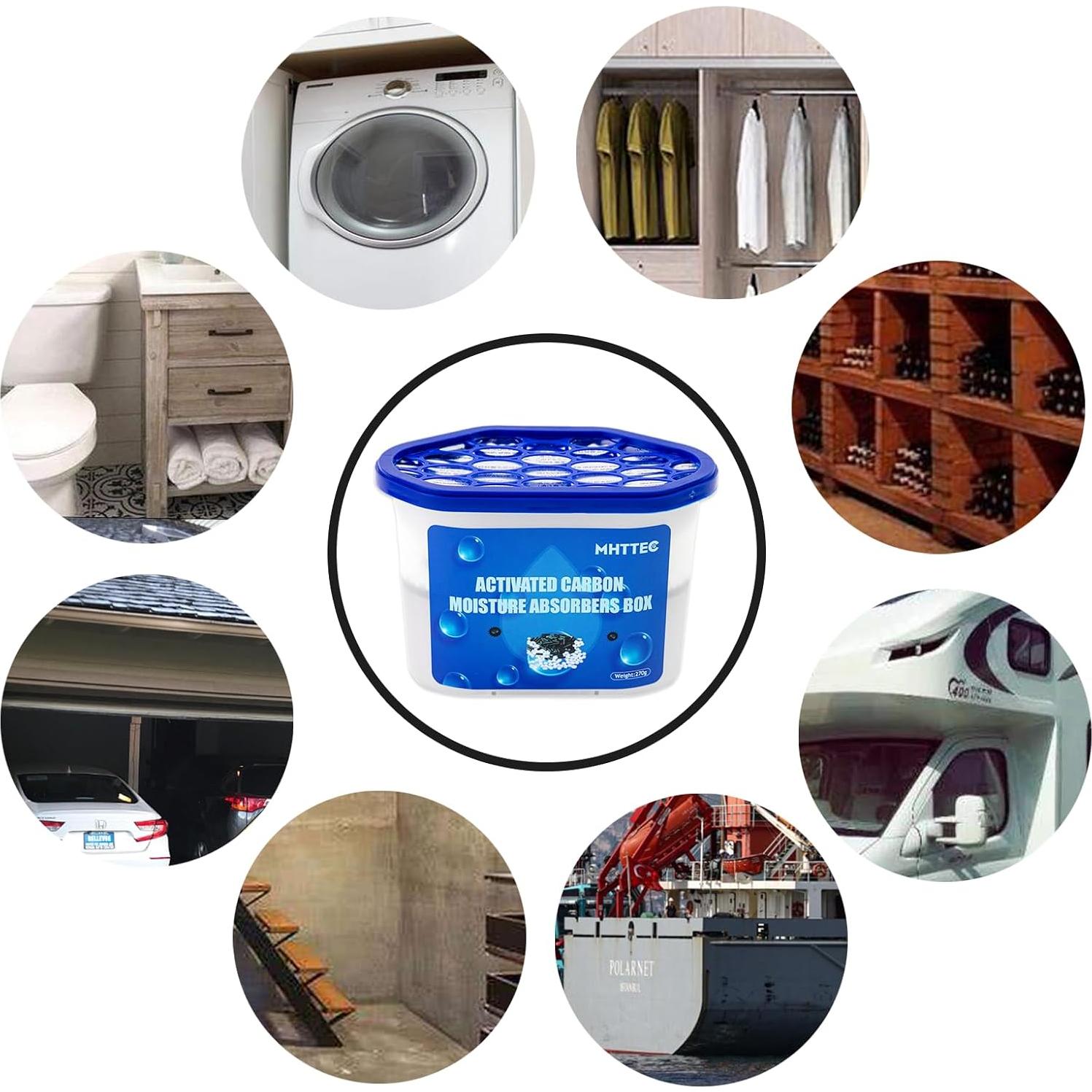 Cajas Absorbentes de Humedad MHTTEC 4 Piezas 1kg Deshumidificadores