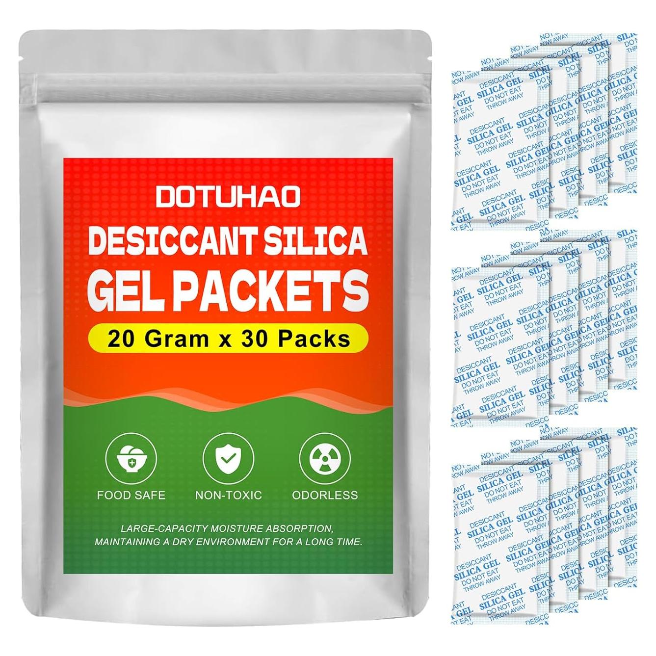 Paquetes Deshidratantes de Gel de Sílice DOTUHAO 20g - 30 PCS