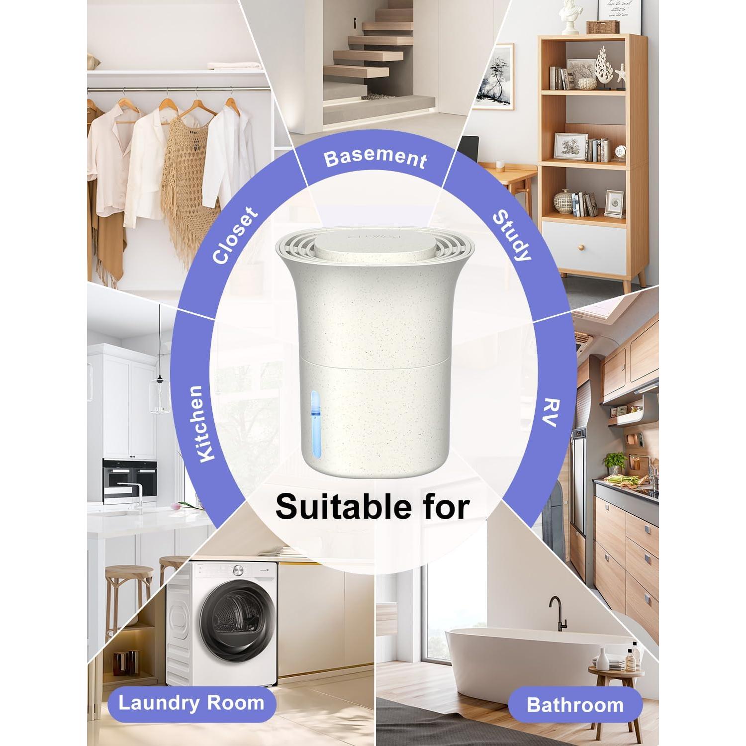 CLEVAST Cubo Deshumidificador Reutilizable 350g para Closet