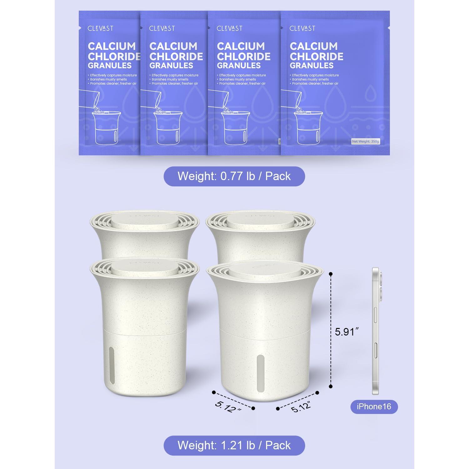 CLEVAST Cubo Deshumidificador Reutilizable 350g para Closet