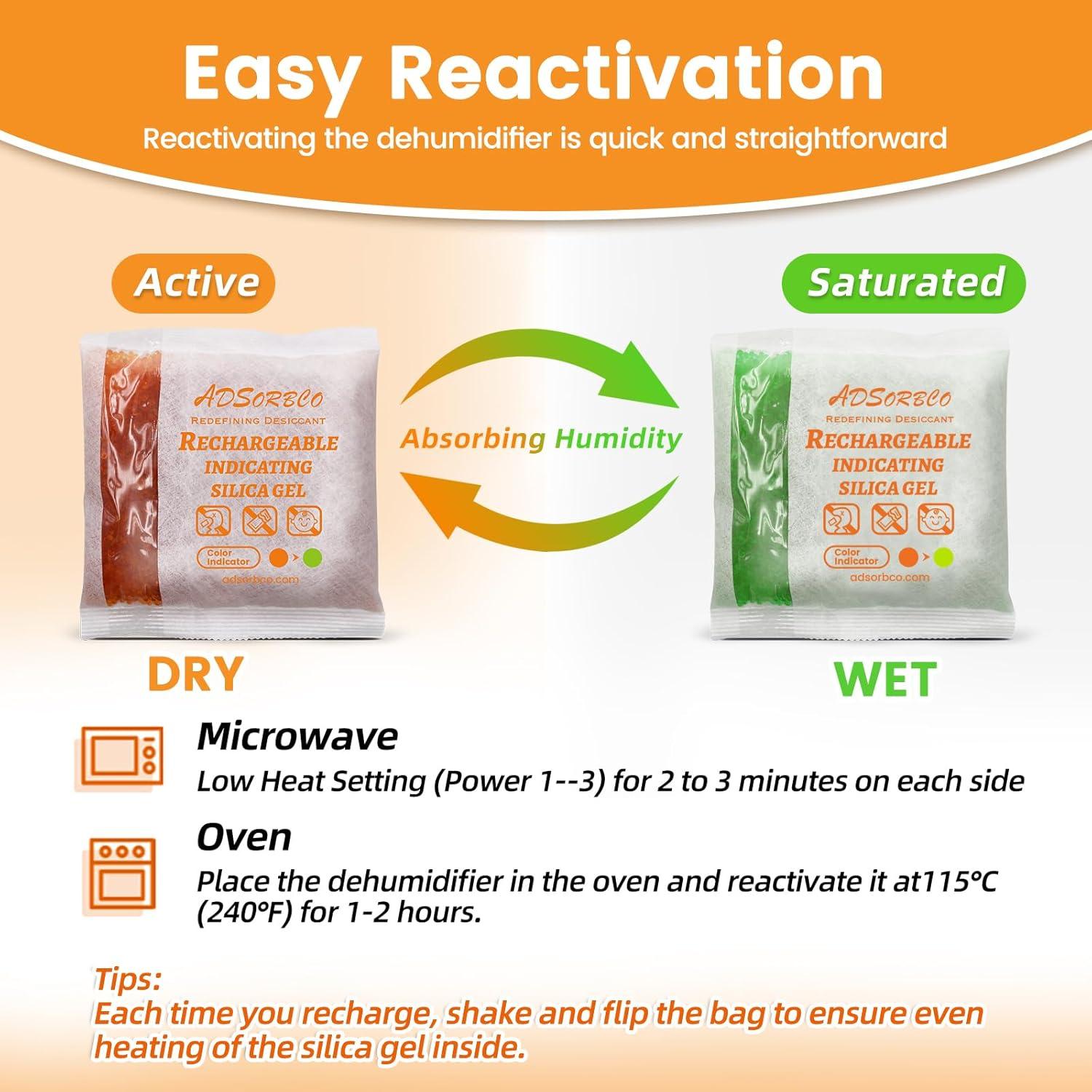 Paquetes de gel de sílice Adsorbco 5g recargables - 50 unidades