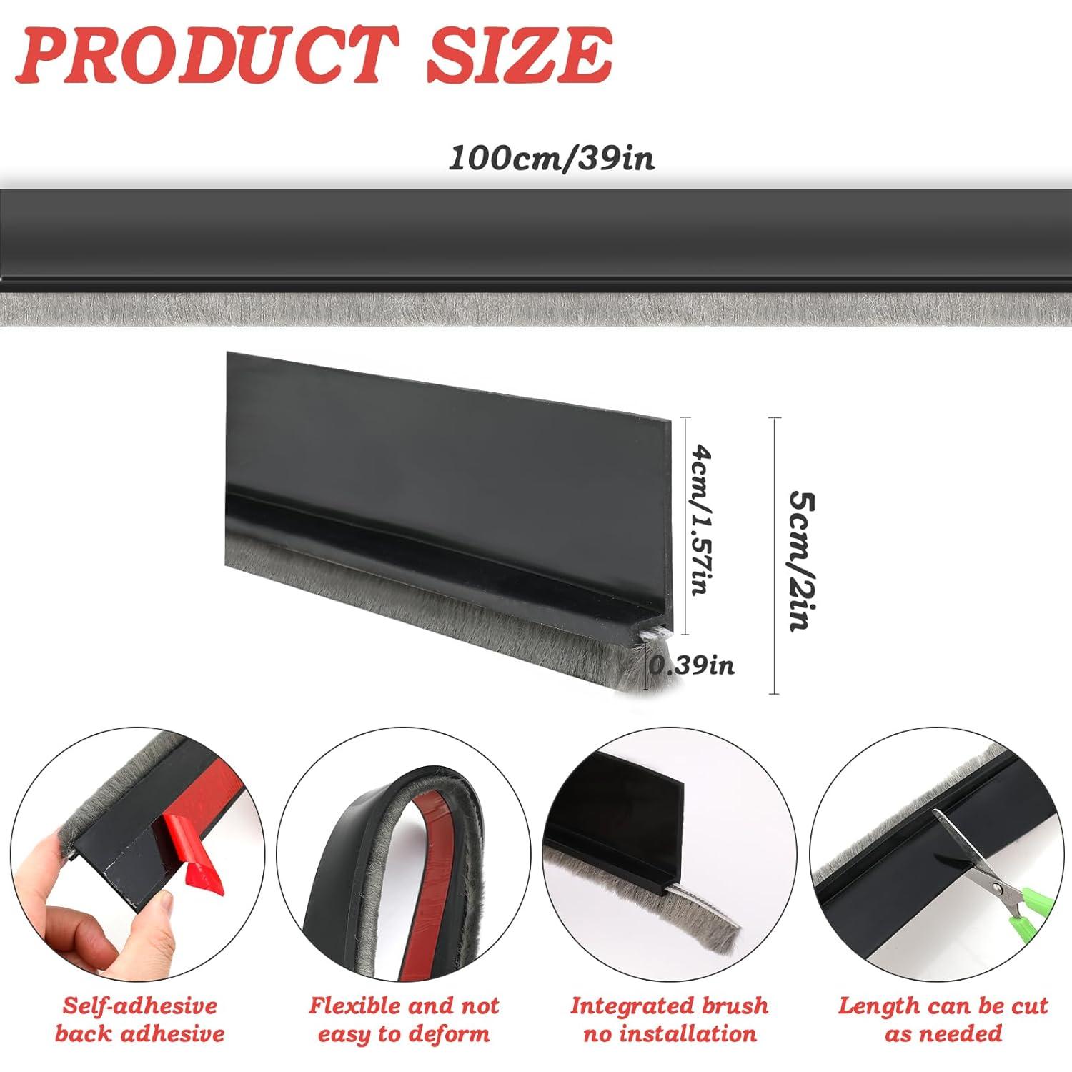 Barrera para Puerta x2 xbaiyanr 100cm Silicona Aislante Negro