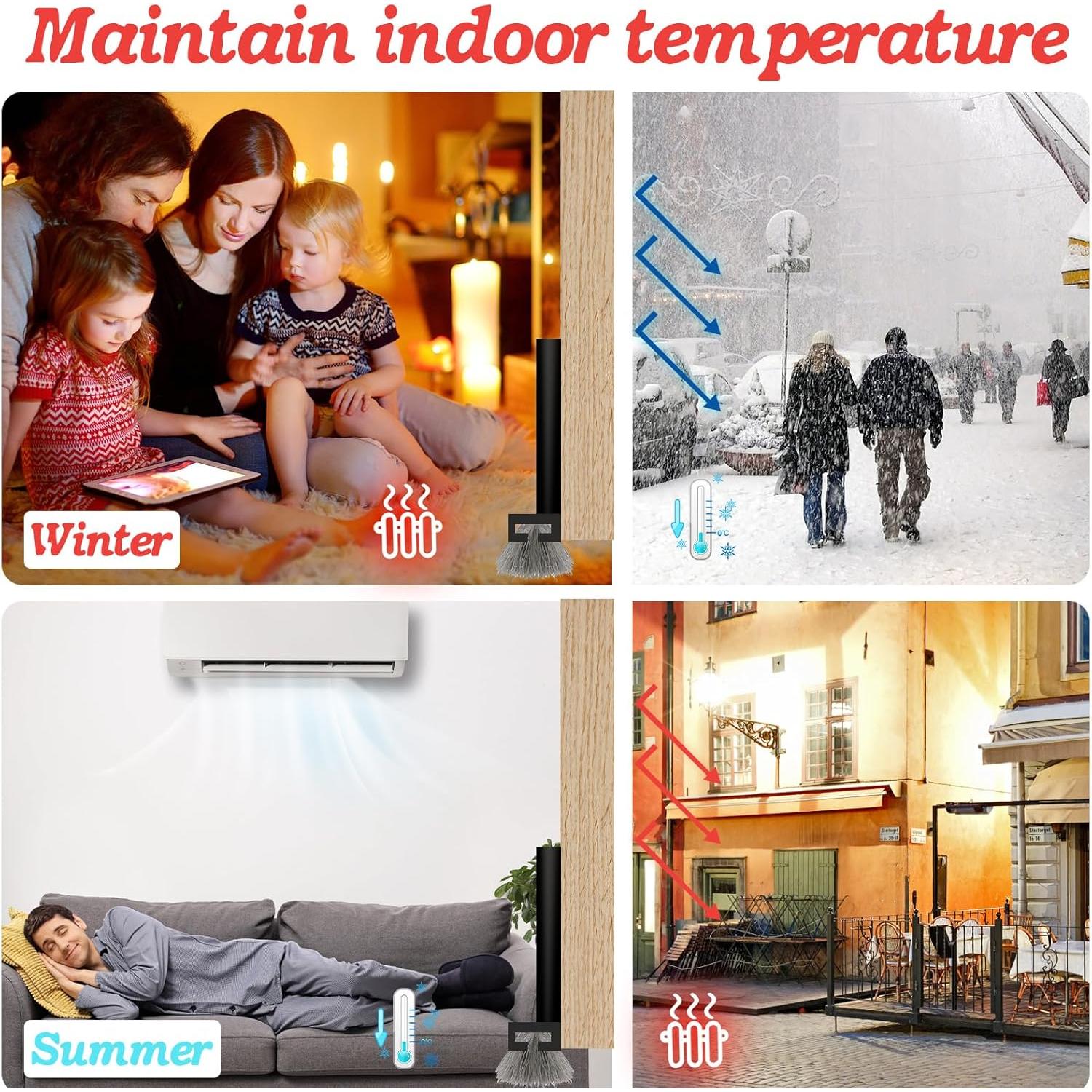 Barrera para Puerta x2 xbaiyanr 100cm Silicona Aislante Negro