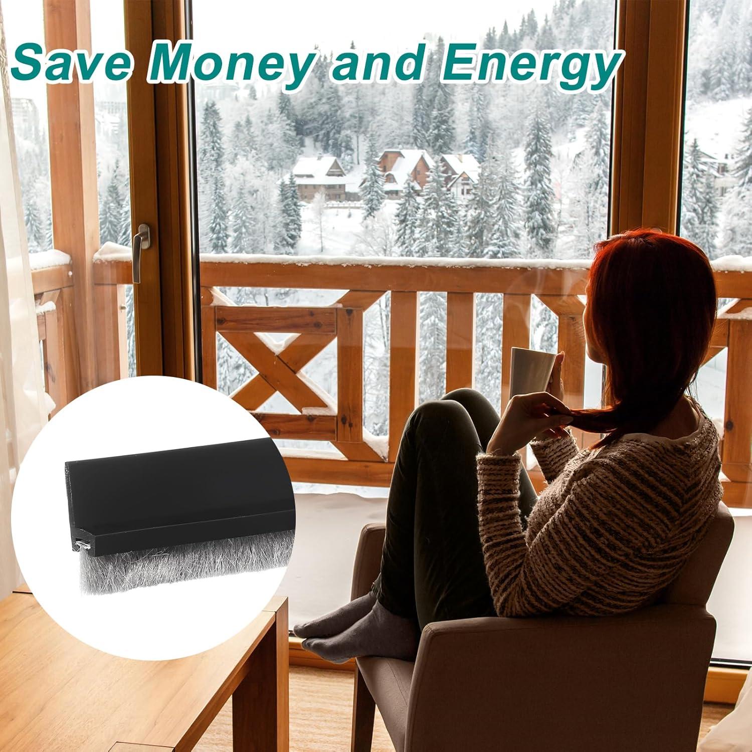 Barrera de Puerta uxcell 100 cm con Cepillo y Adhesivo Negro