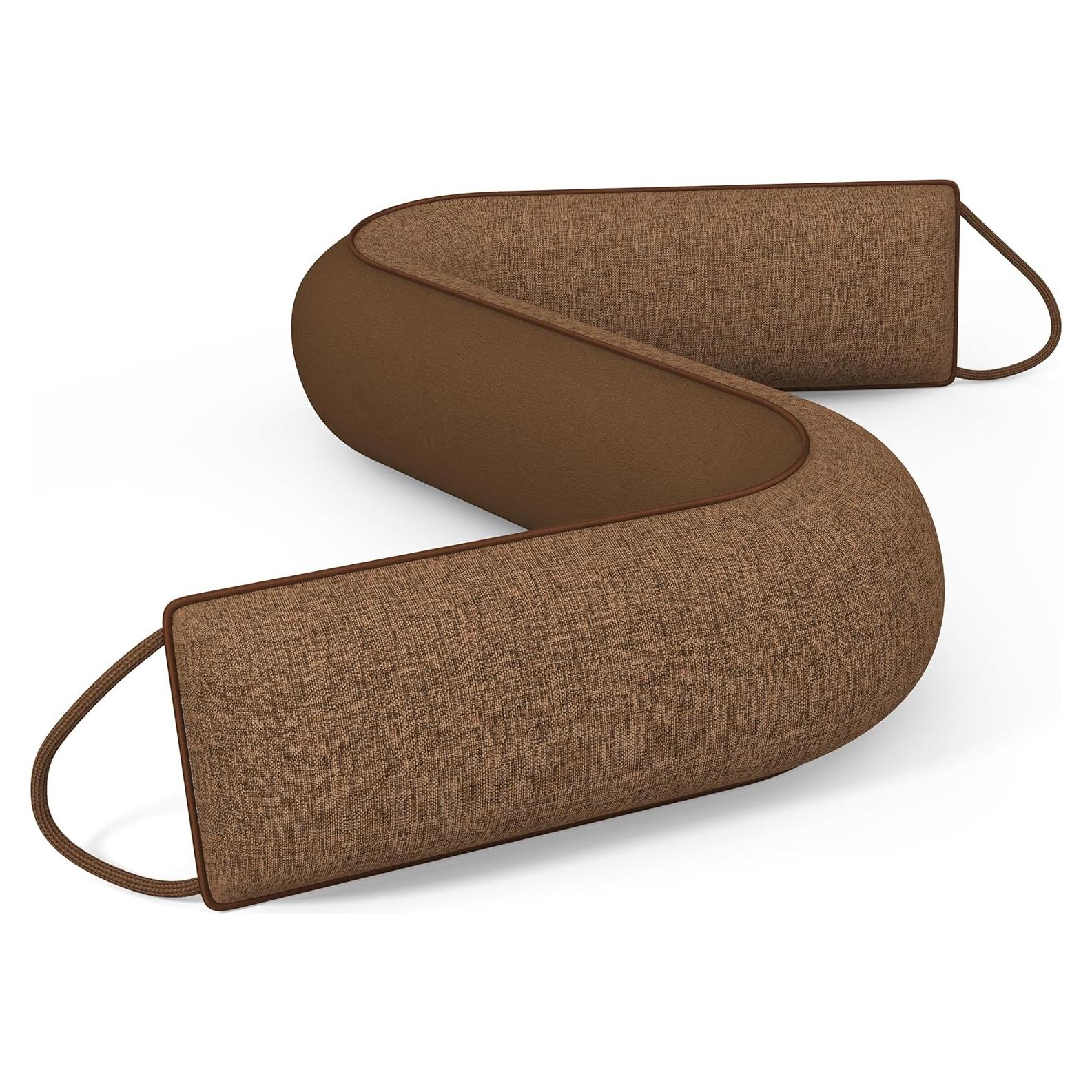 30 Inch Weighted Door Draft Stopper - Under Door Snake Pillow, Blocks Cold Air/Wind/Noise, Heavy Duty Soundproof Bottom Filler (Covers Gaps Up to 3"), Winter Patio Sliding Window Seal, Brown