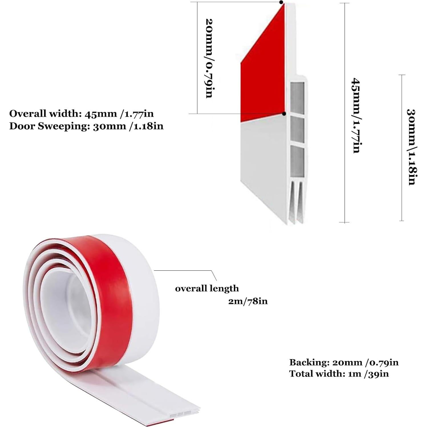 Tapón de Corrientes de Aire para Puerta WYCWYQDR 198cm Blanco