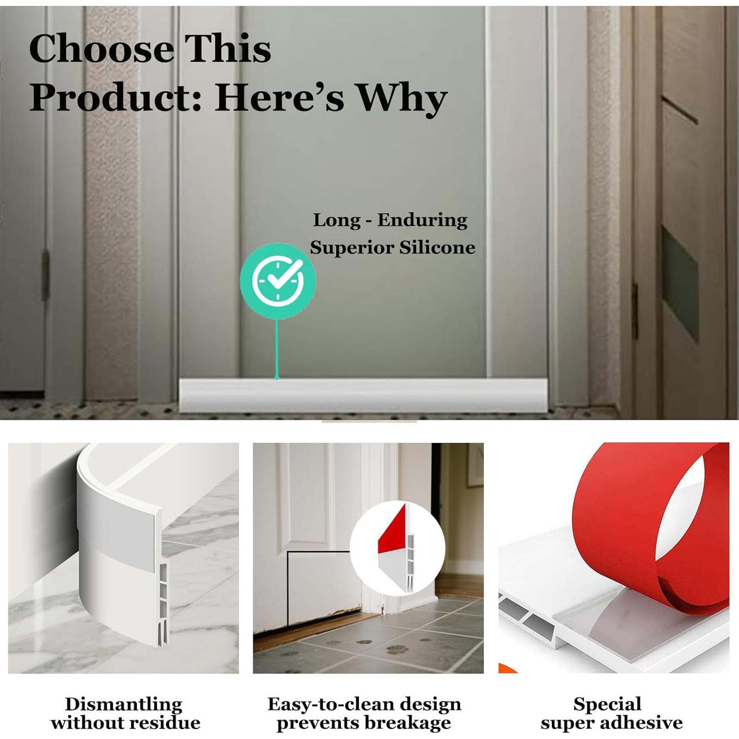 Tapón de Corrientes de Aire para Puerta WYCWYQDR 198cm Blanco