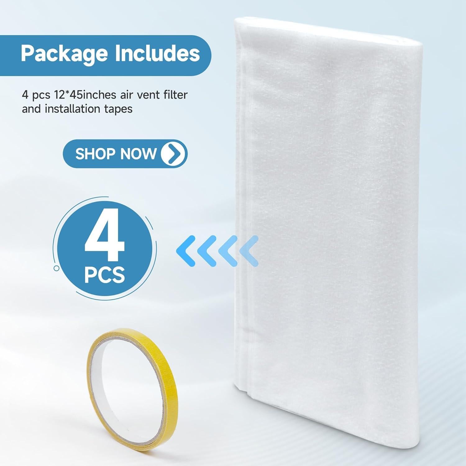 Filtro de Ventilación XBWW 4 Paquetes 30.48x114.3 cm