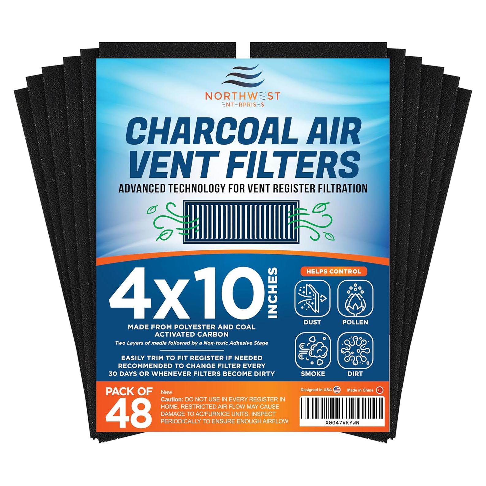 Filtros de Ventilación de Carbón Activado Northwest 4x10" - 48 Piezas