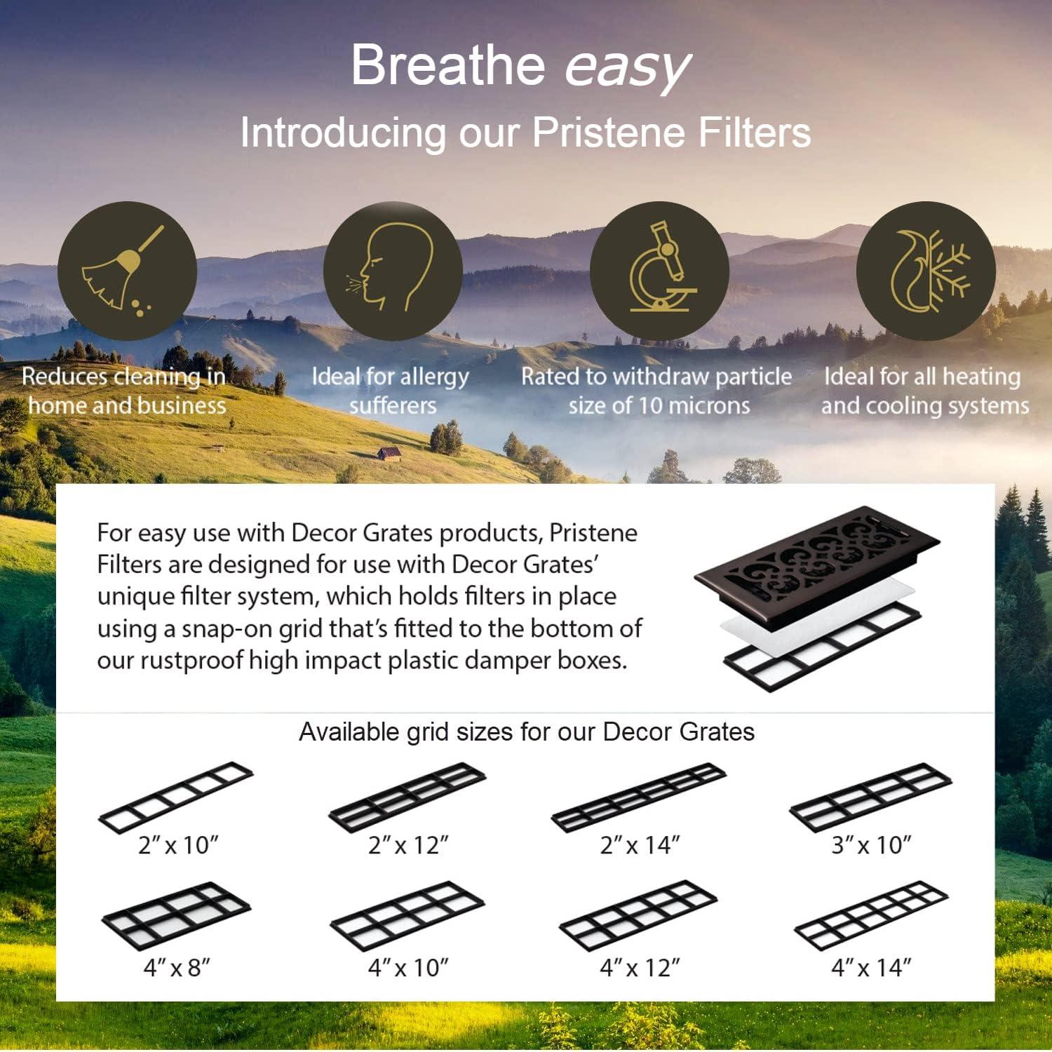 Filtro de Aire Decor Grates VFM4 1.22m Blanco para Registros