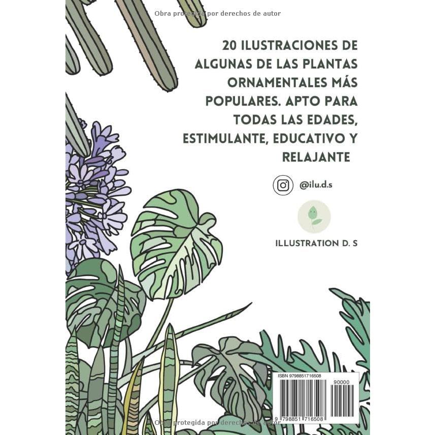 Libro para colorear de plantas ornamentales (Spanish Edition)