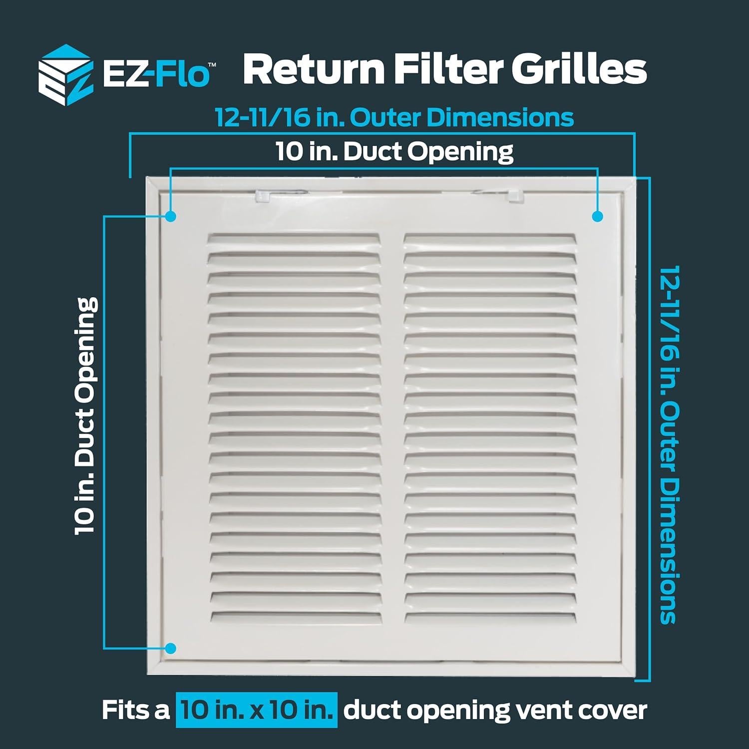 Rejilla de Ventilación de Aire EZ-FLO 25.4 cm Acero Blanco