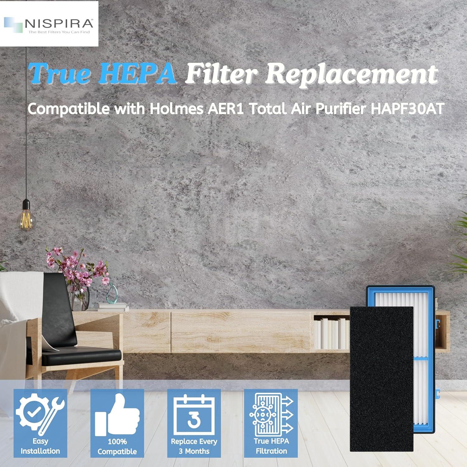 Filtro Nispira AER1 para Purificador de Aire Holmes HAPF30AT 4 HEPA 4 Carbono