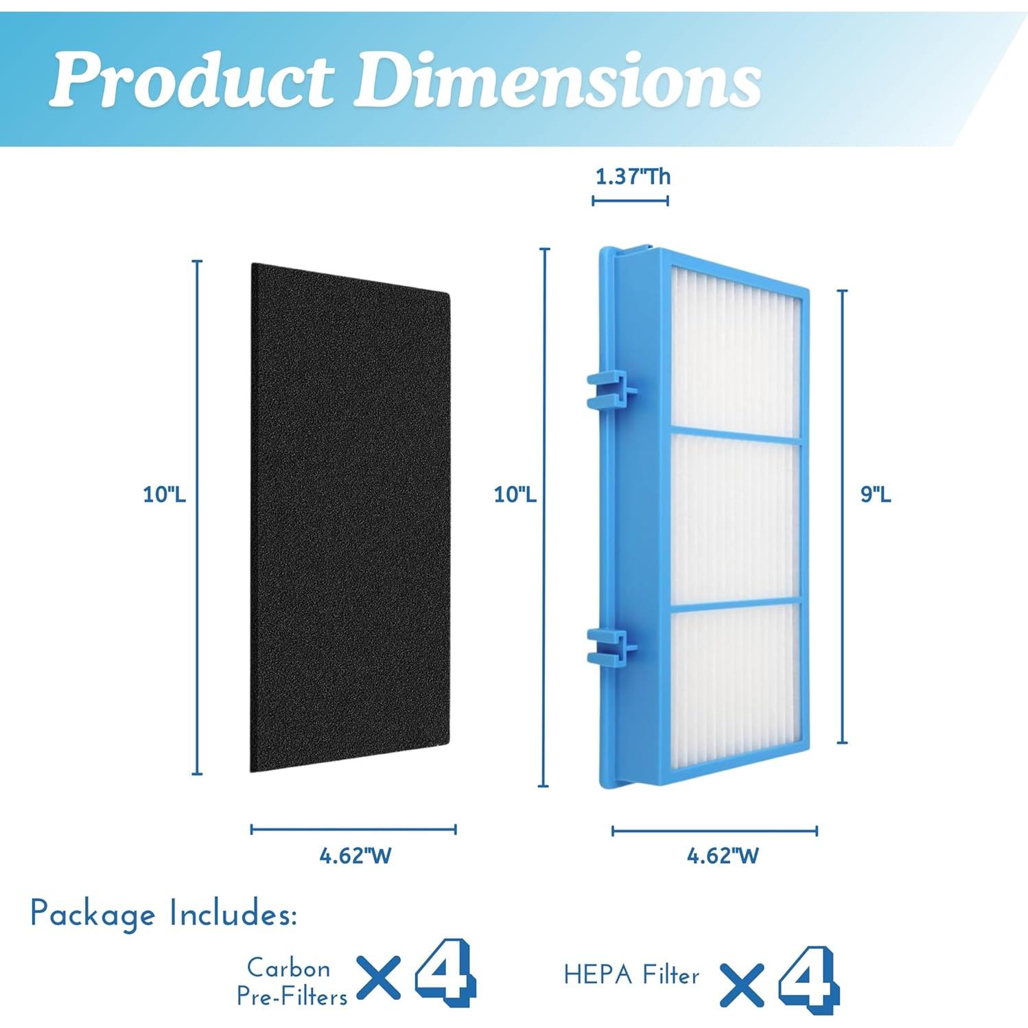 Filtro Nispira AER1 para Purificador de Aire Holmes HAPF30AT 4 HEPA 4 Carbono