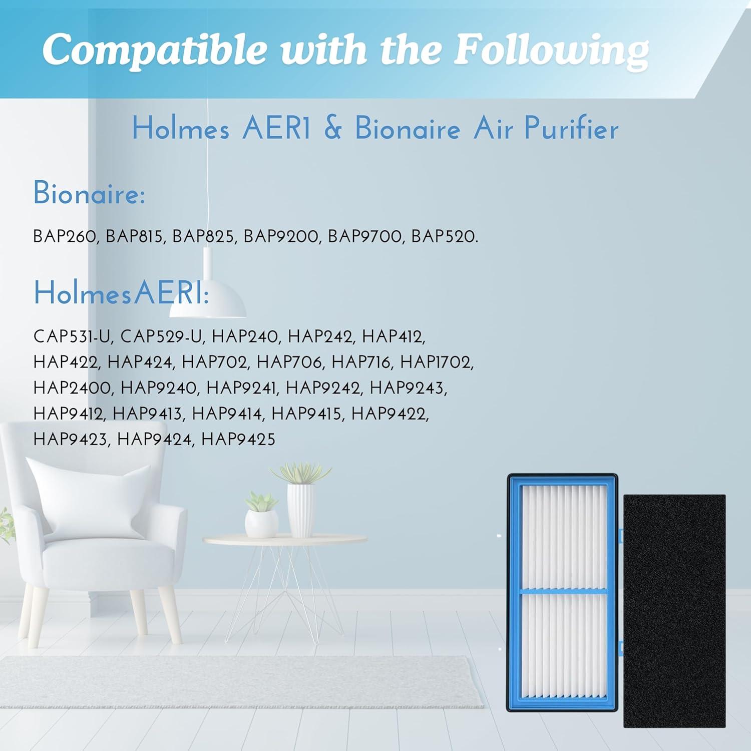 Filtro Nispira AER1 para Purificador de Aire Holmes HAPF30AT 4 HEPA 4 Carbono