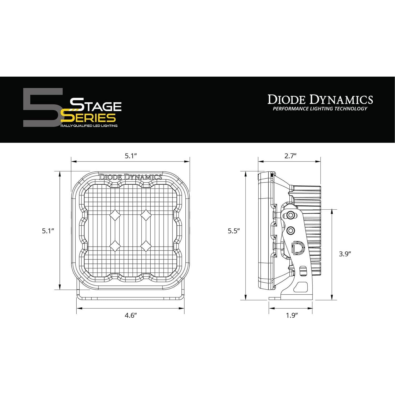 Pod LED Diode Dynamics SS5 Blanco Frío 90W Impermeable