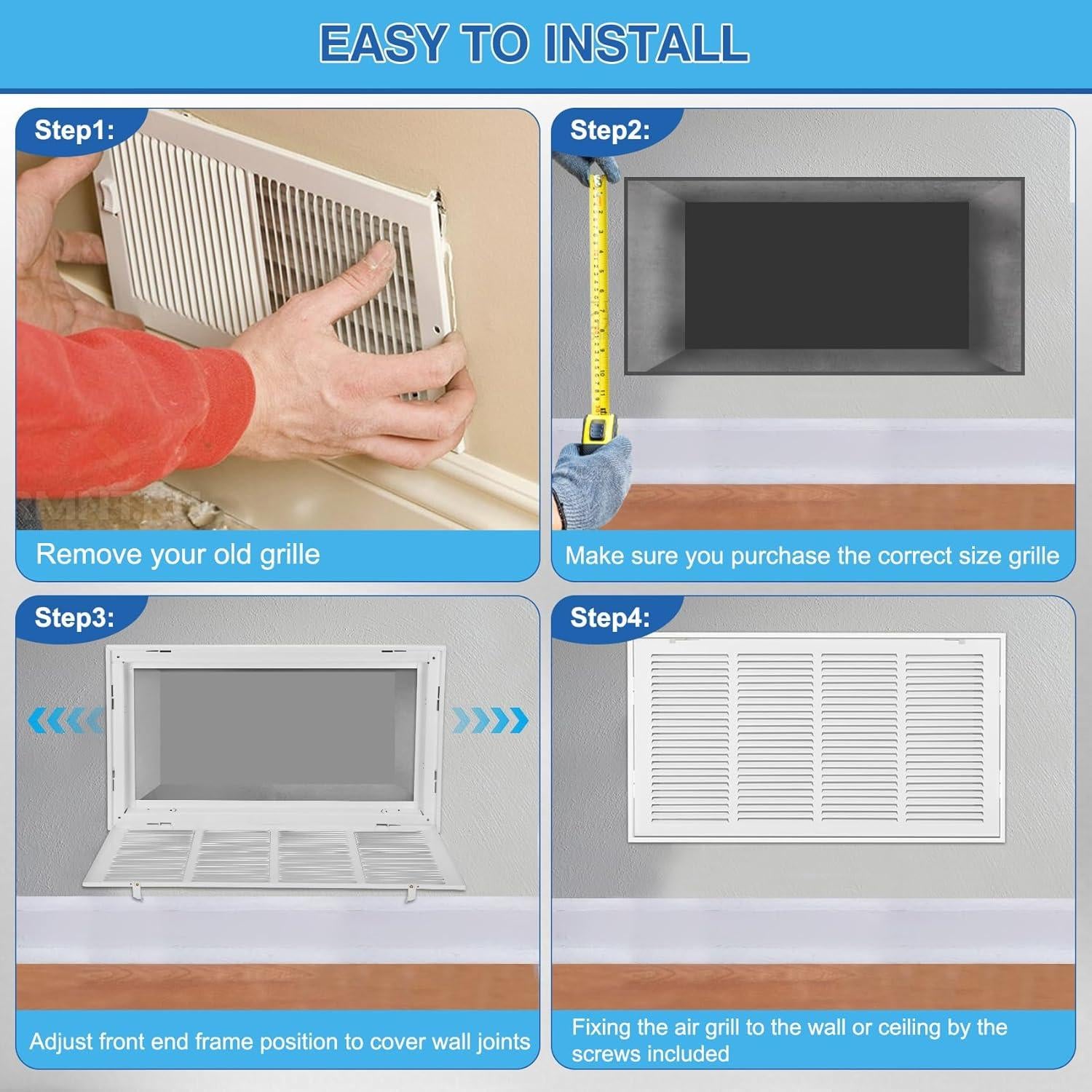 Rejilla de Filtro de Aire de Retorno Fancat 20x20 Acero Blanco