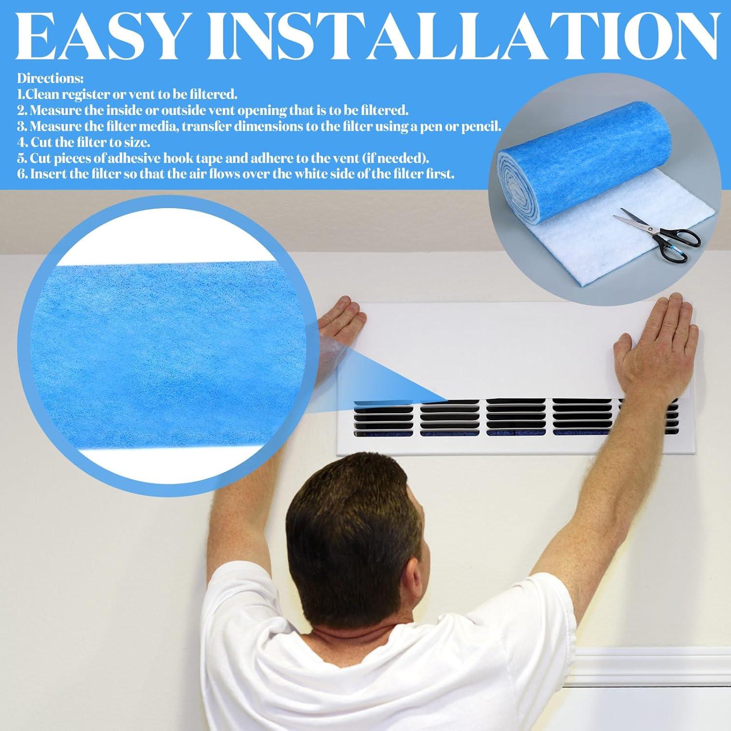 Filtro de Aire Buryeah MERV 8 2 Rollos 90x30 cm para HVAC