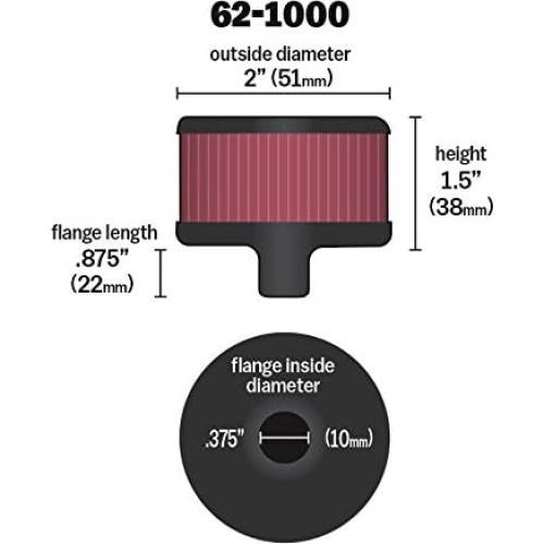 Filtro de Aire K&N 62-1000 Ovalado Lavable Alto Flujo