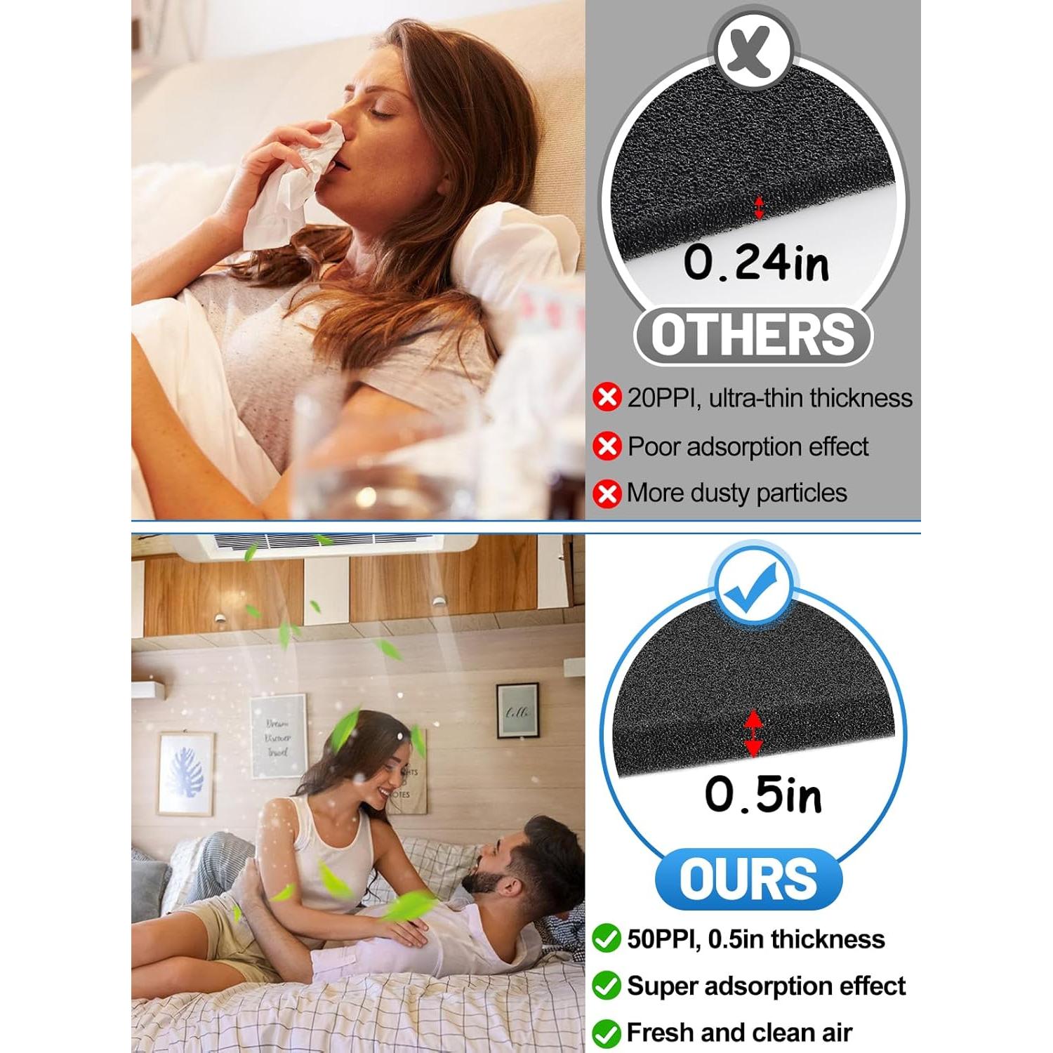 Filtros de Aire Acondicionado RV Acostop - Paquete de 6, 19.05x35.56 cm