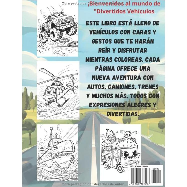 Libro para colorear de carros 4 a 8 años, 30 paginas (Spanish Edition)
