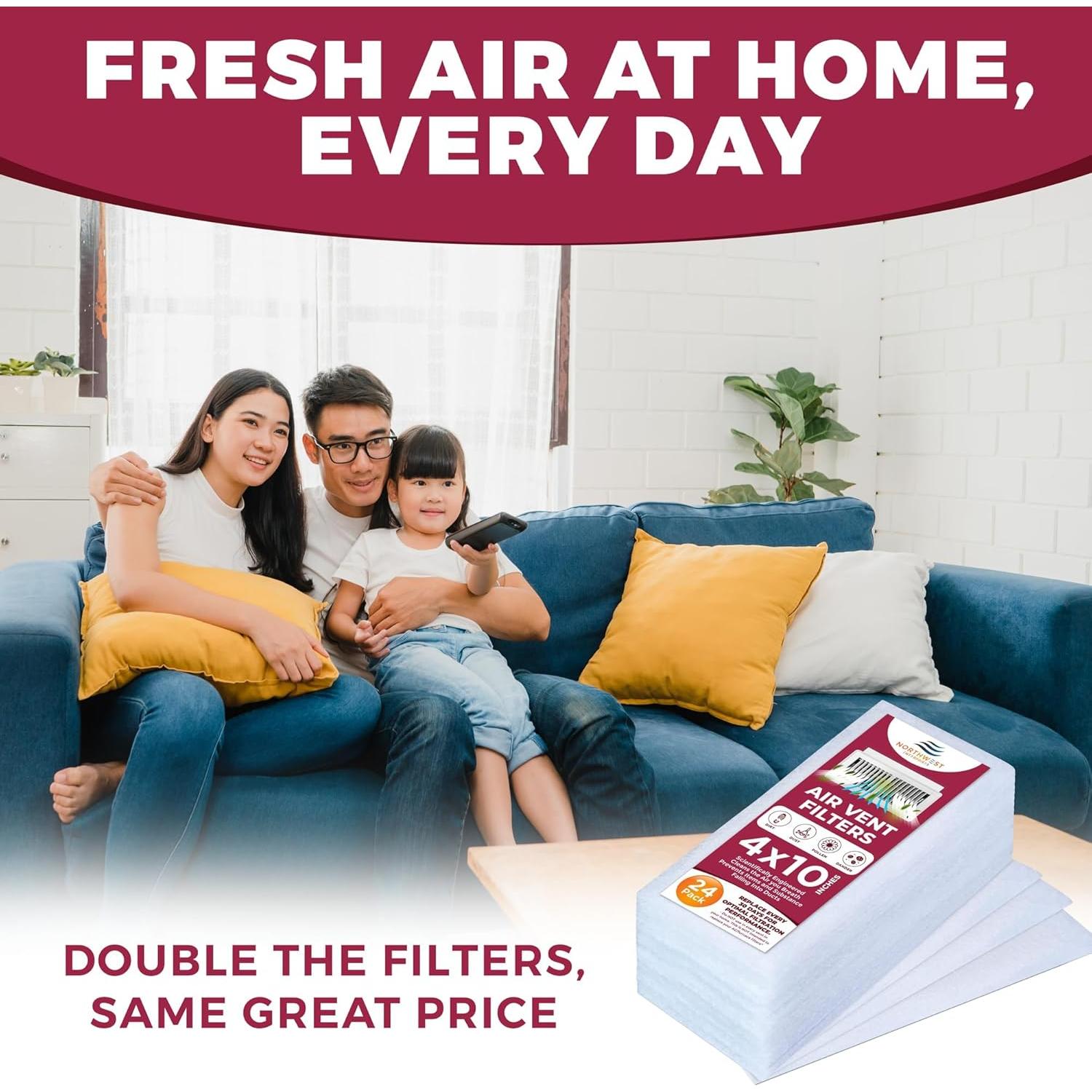 Filtros de Ventilación Northwest Enterprises 48 Unidades 10x25 cm