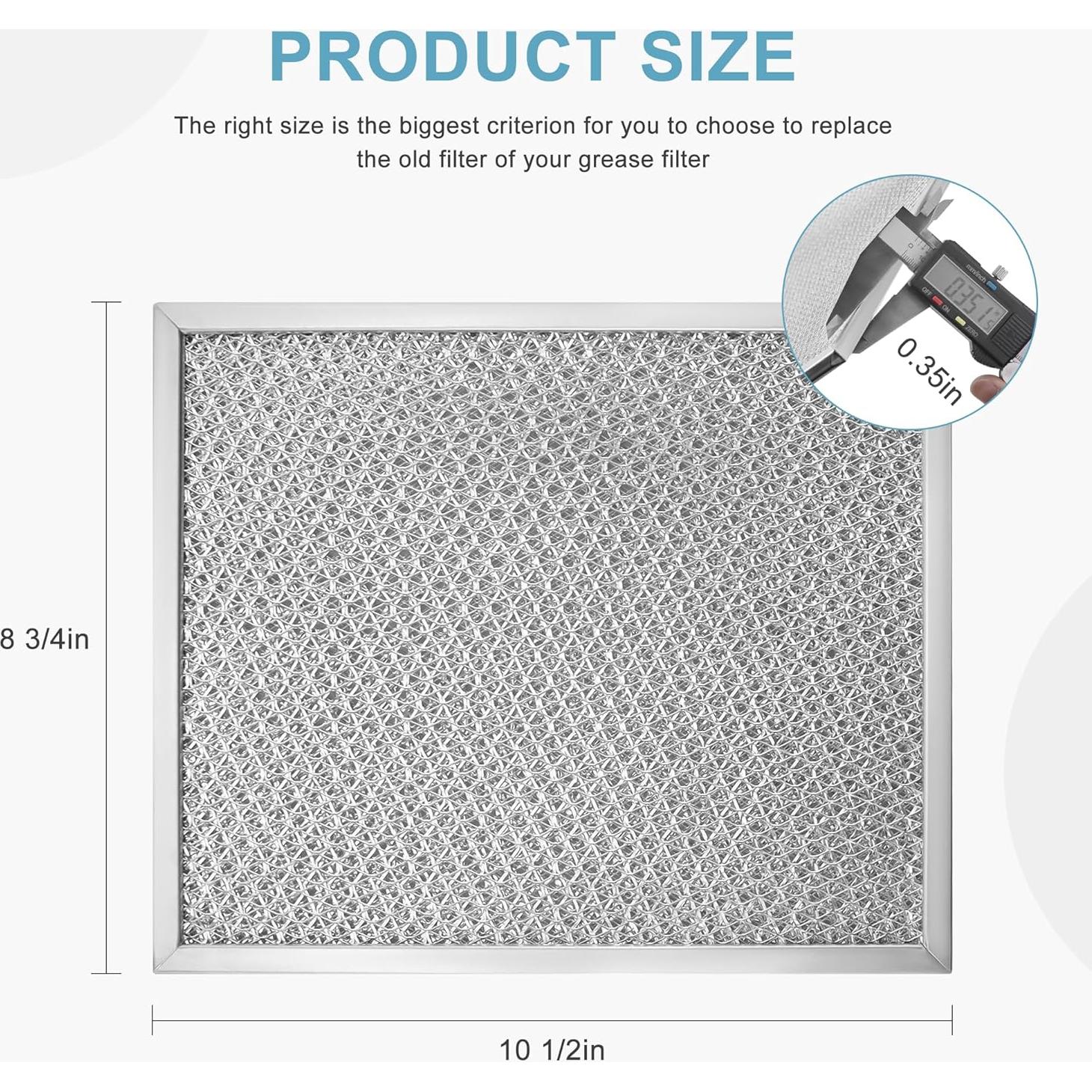 Paquete de 2 filtros de campana AMI PARTS 97006931 aluminio 26.67x22.23cm