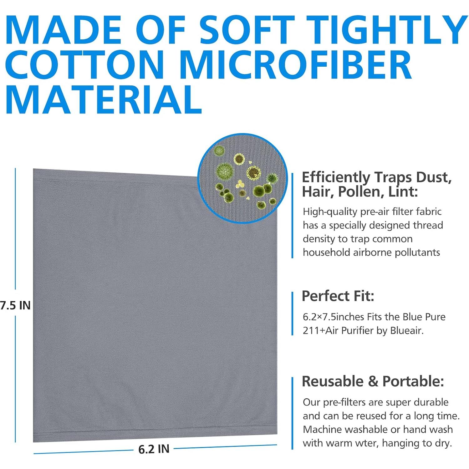 Filtros Prelavables Cabiclean para Purificador Blueair 211+ - 4 Piezas