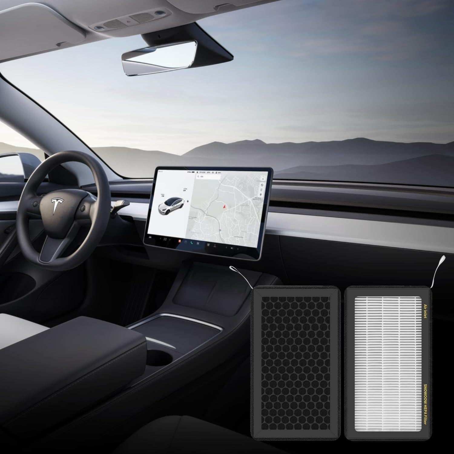 Filtro de Aire HEPA 2 Pack SNOWOOW para Tesla Model 3 y Y