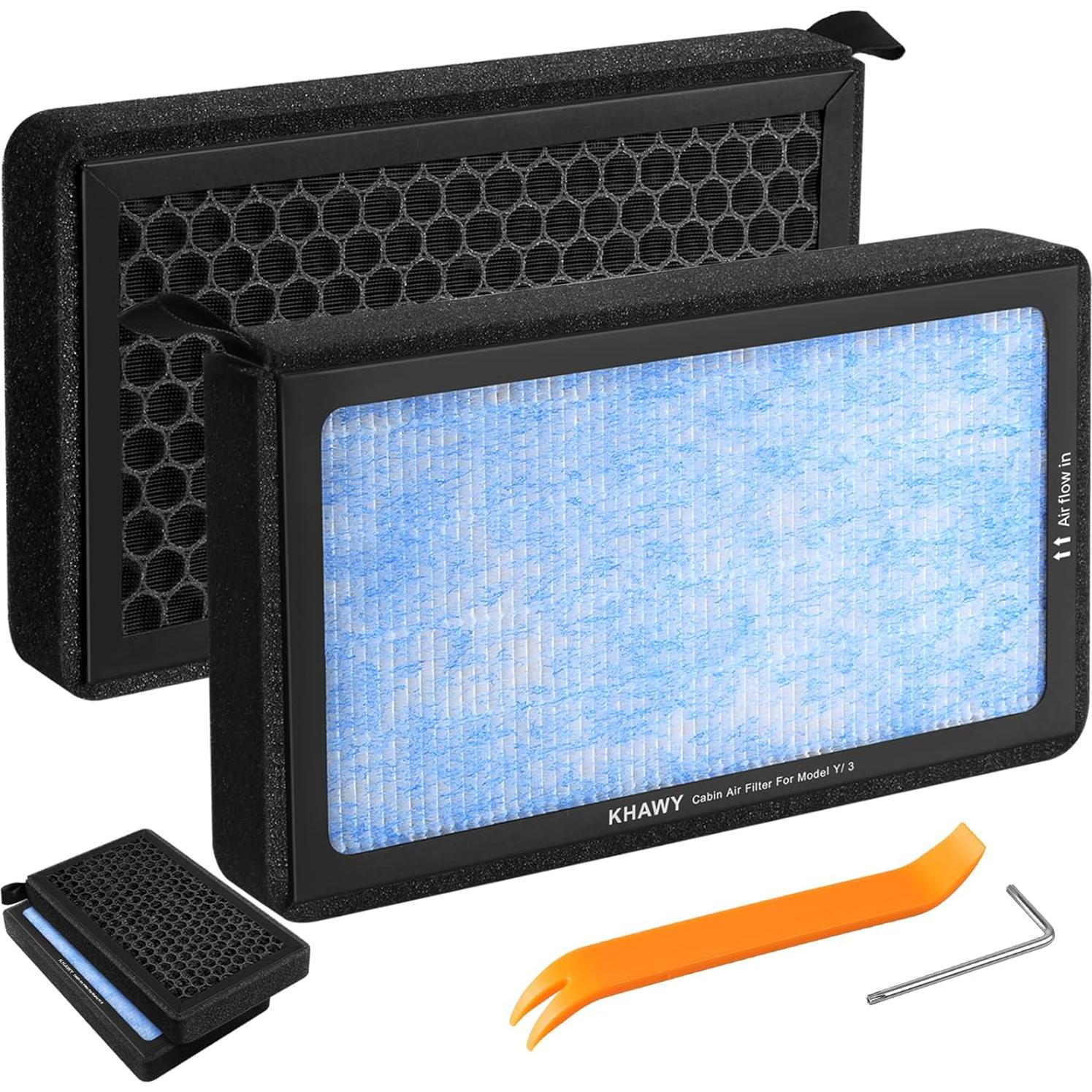 Filtro de Aire de Cabina KHAWY HEPA para Tesla Model 3 y Y 2016-2025