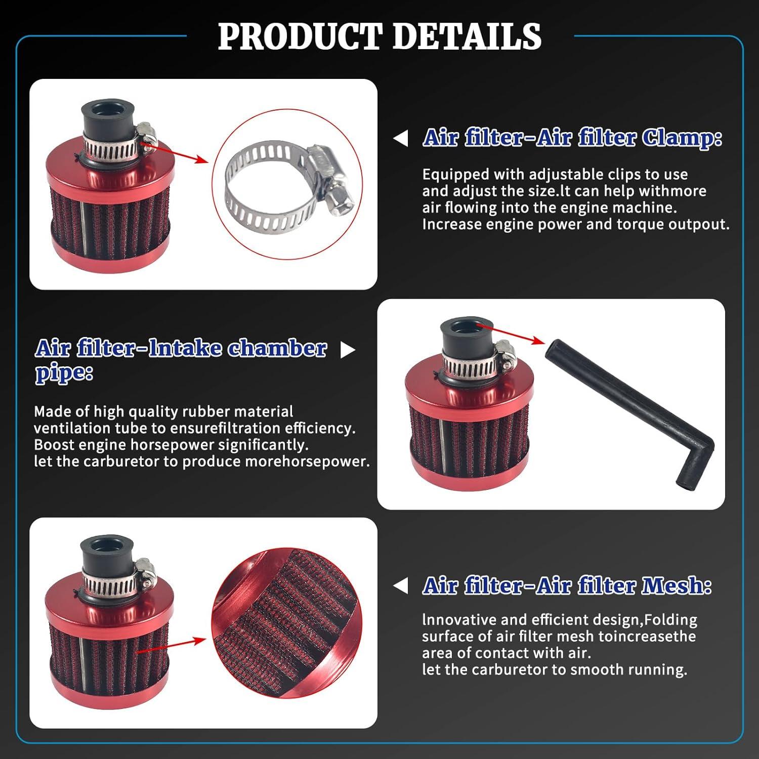 Filtro de aire rojo GOIRTUTSS para motores 5.5/6.5HP