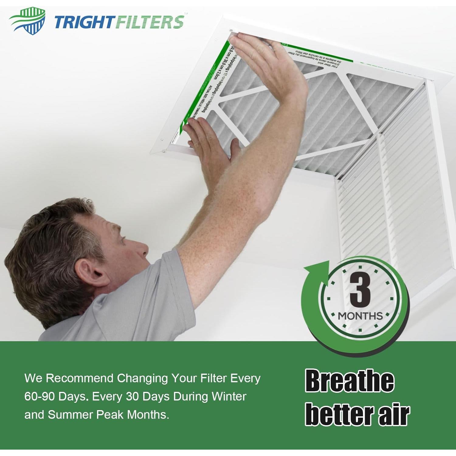 Filtro de aire TRIGHTFILTERS MERV 8 20x24x1 - 4 paquetes