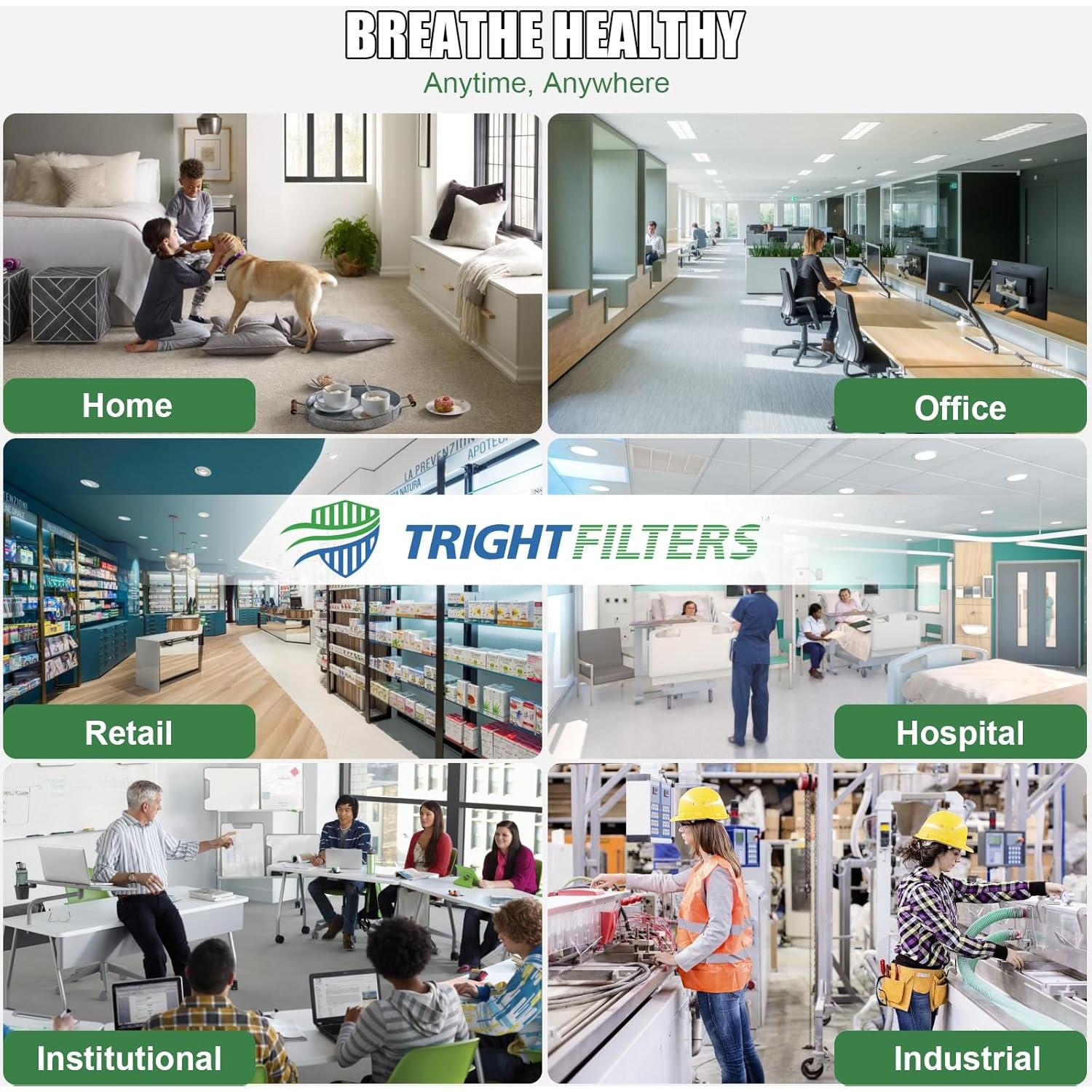 Filtro de aire TRIGHTFILTERS MERV 8 20x24x1 - 4 paquetes