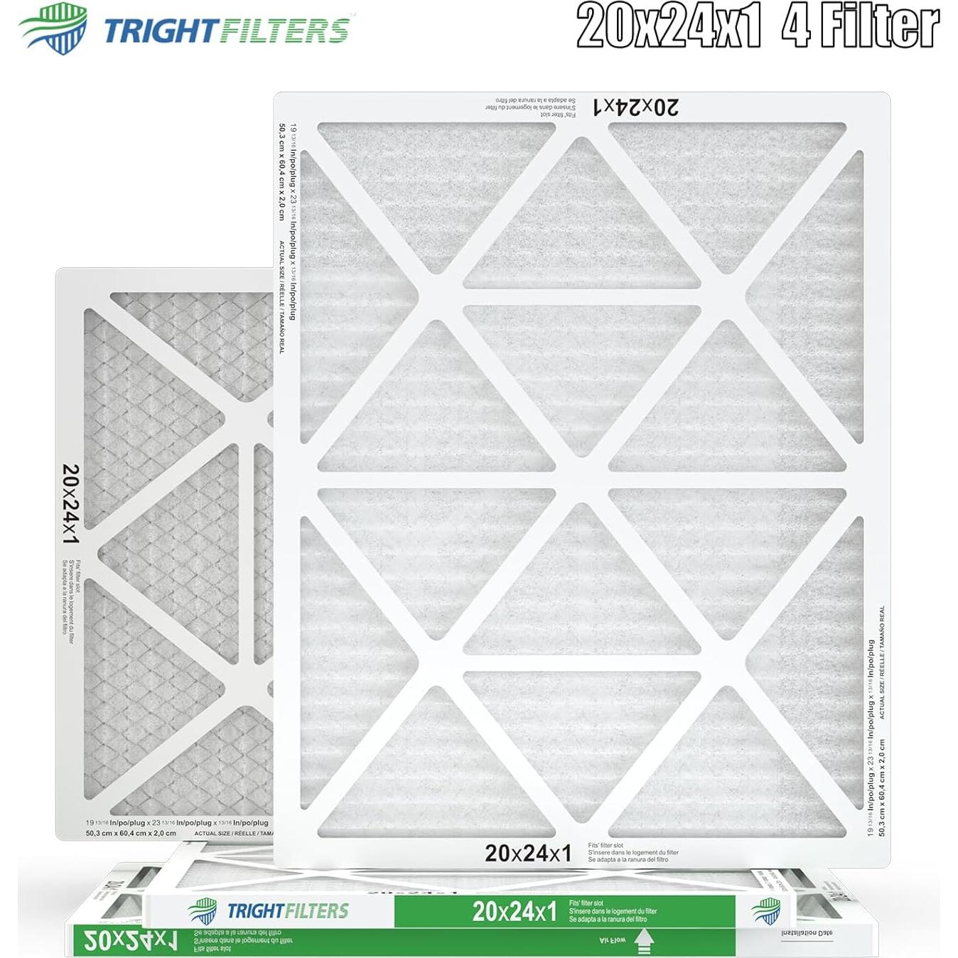 Filtro de aire TRIGHTFILTERS MERV 8 20x24x1 - 4 paquetes