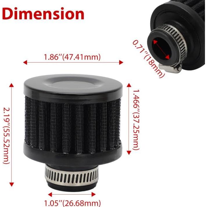 Filtro de respiración tapa de válvula 18mm WIKIBB para Honda