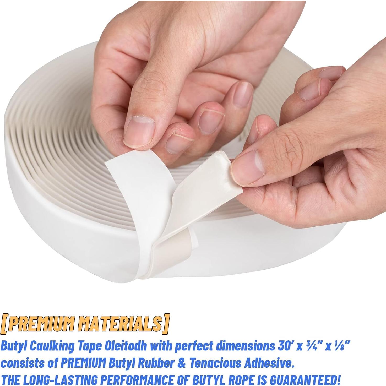 Paquete de 4 cintas de sellado de butilo Oleitodh 1.9 cm x 9.14 m