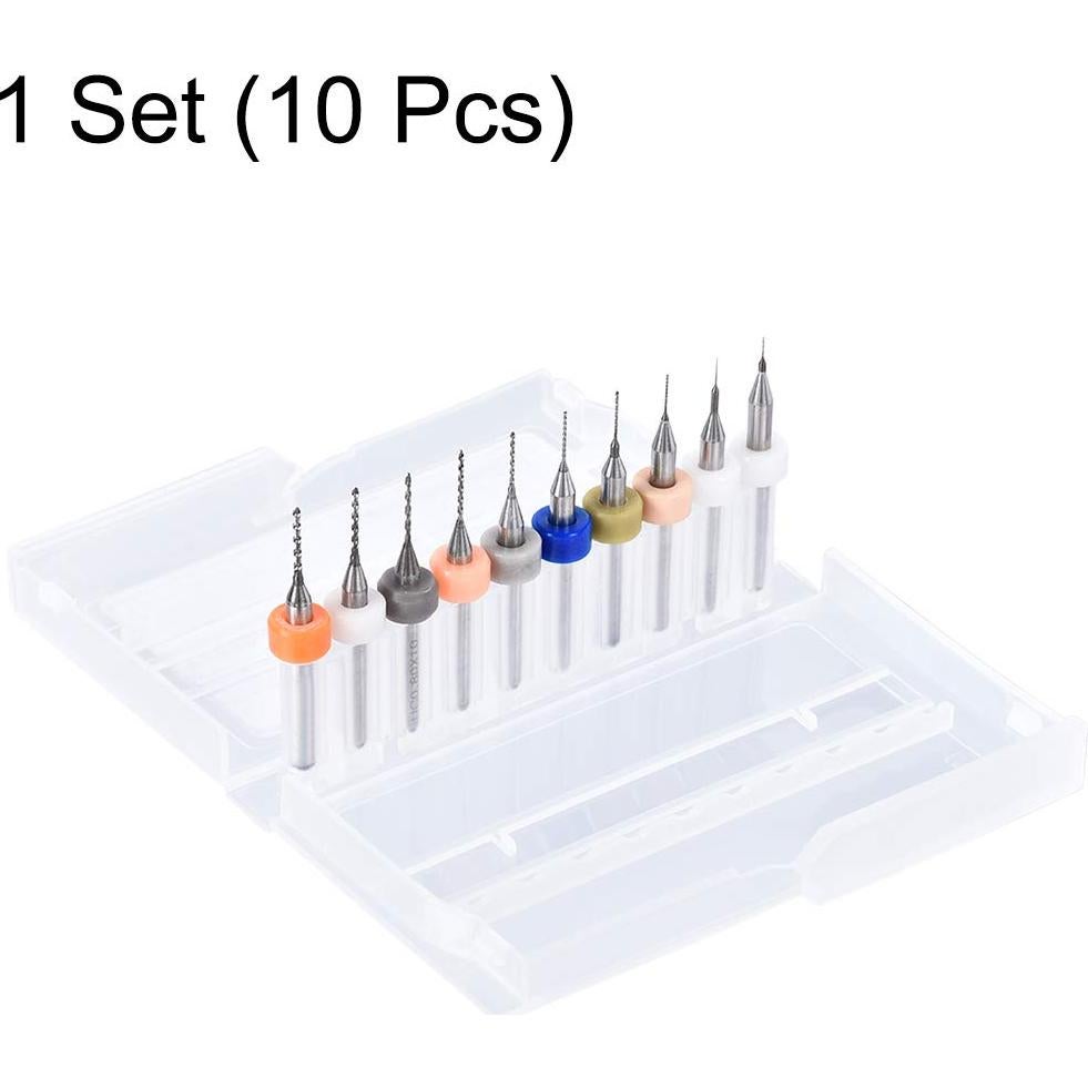 Brocas de PCB uxcell 0.15mm-1.0mm Carburo Tungsteno 10 Piezas