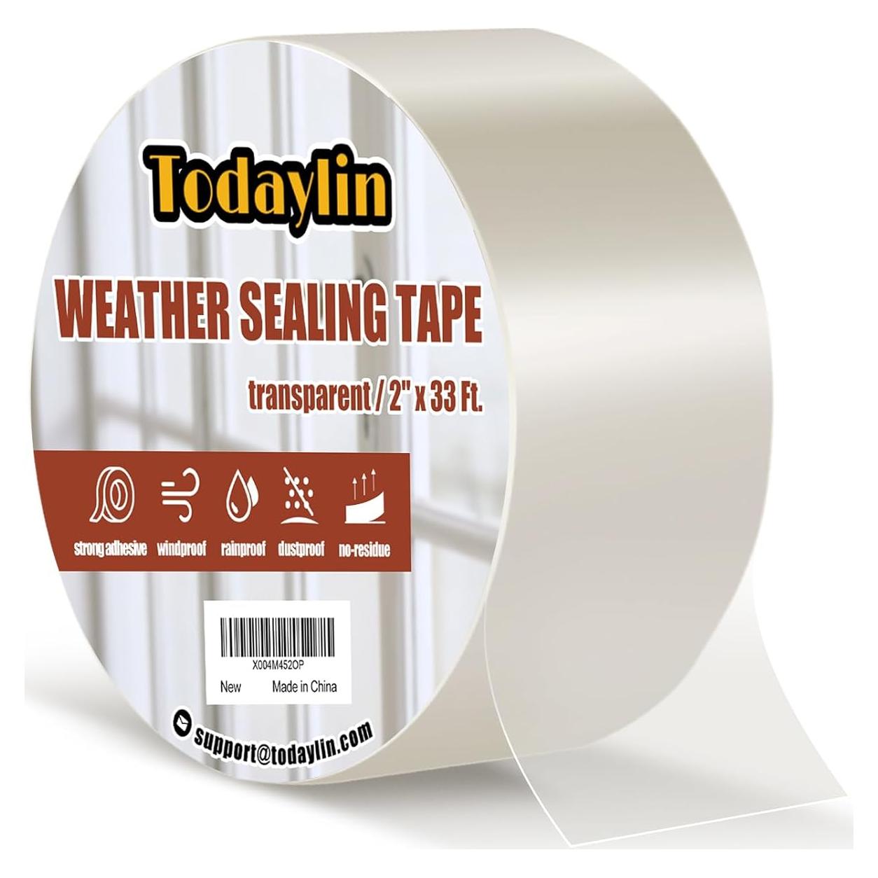 Cinta de Sellado de Ventanas Transparente Todaylin 5.08 cm x 10 m
