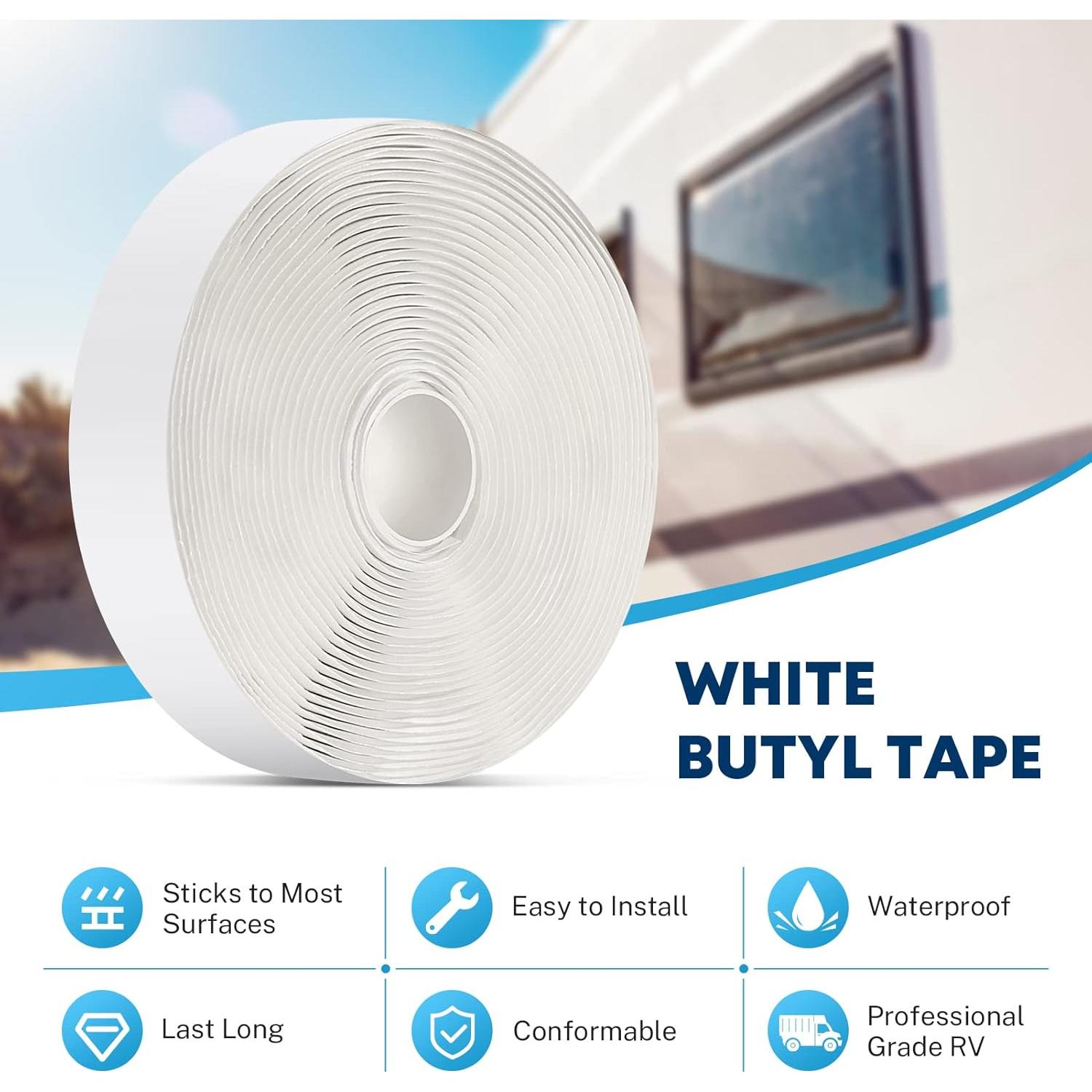 Cinta Selladora de Butilo Kohree Blanca 0.32 cm x 1.9 cm x 9.14 m