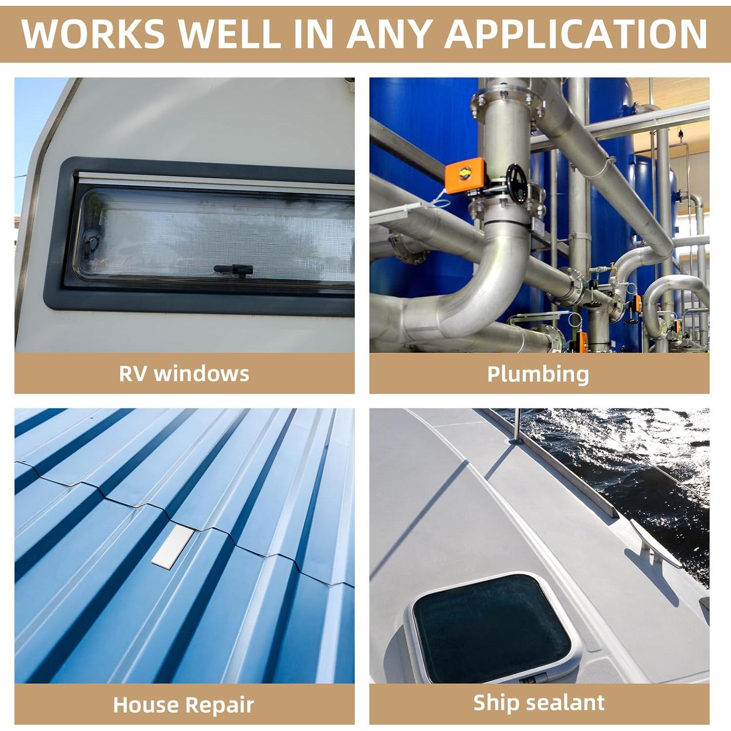 Cinta Butílica Premium Rvhouse 2.5 cm x 9.1 m Blanca